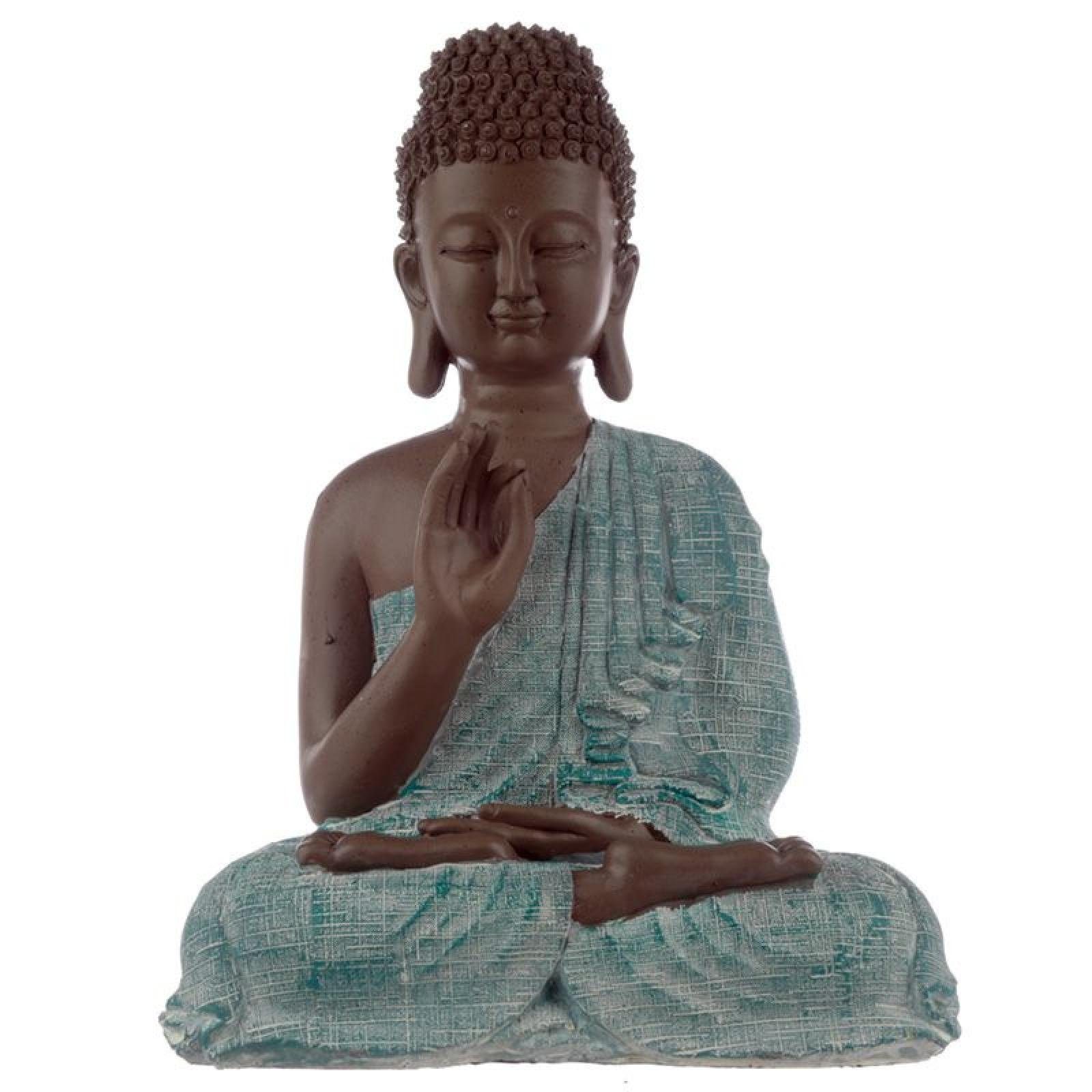 Puckator Buddhafigur Thai Buddha Braun, Weiss und Türkis - Erleuchtung