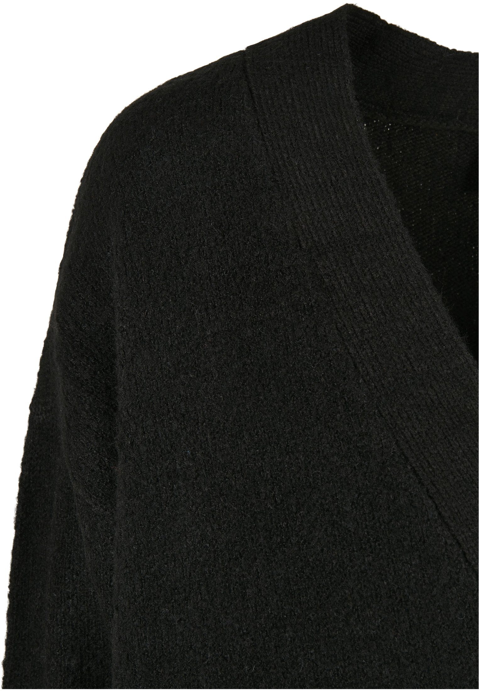 Cardigan Damen Ladies (1-tlg) Chunky Knit CLASSICS Cardigan URBAN Fluffy Black