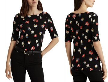 Ralph Lauren T-Shirt LAUREN RALPH LAUREN Floral Print U-Boat Neck Top Petite Bluse Shirt T-