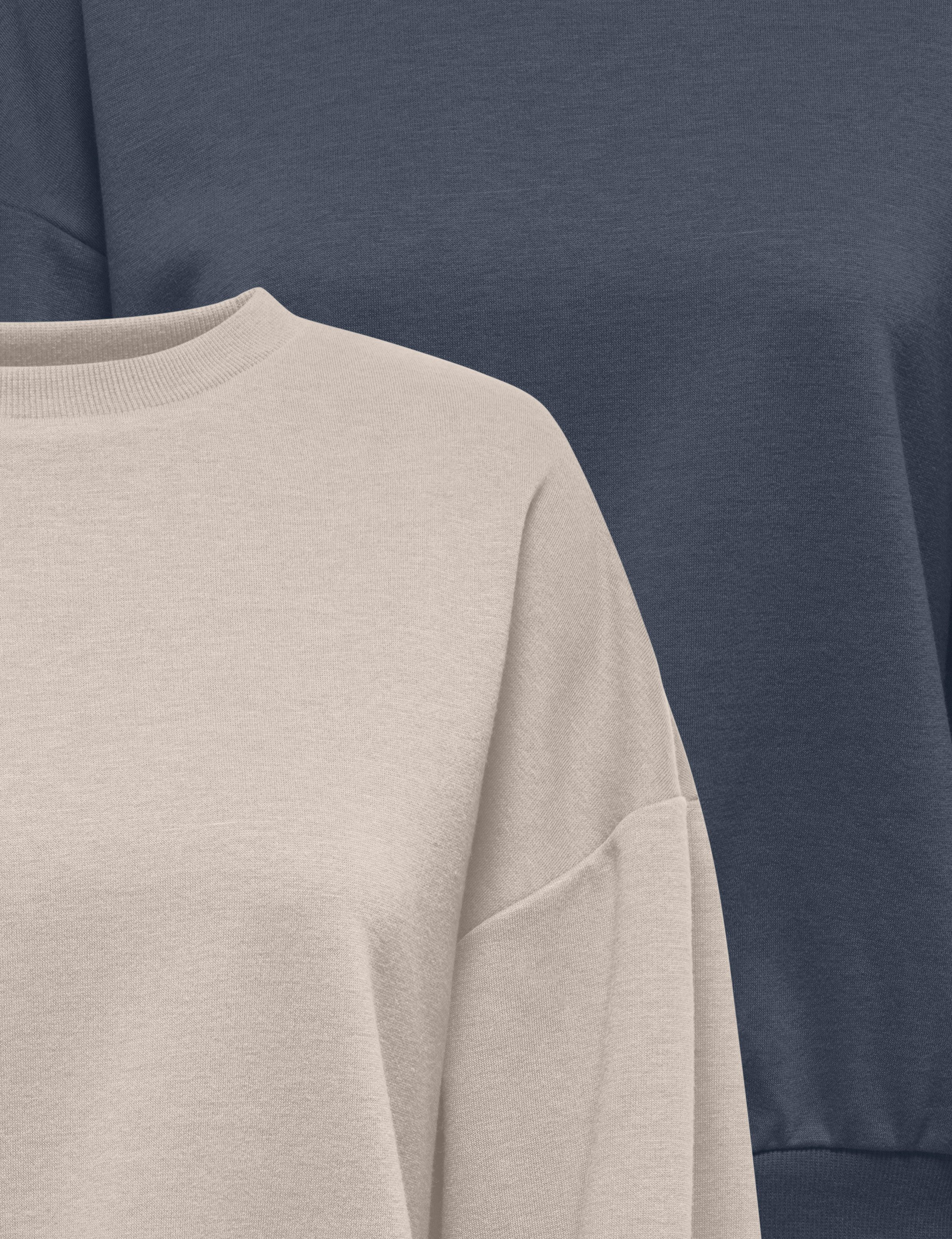 ONLY Sweatshirt ONLBROOKE L/S O-NECK SOLID 2 PACK SWT (Packung, 2-tlg) Baumwollmischung, regular fit
