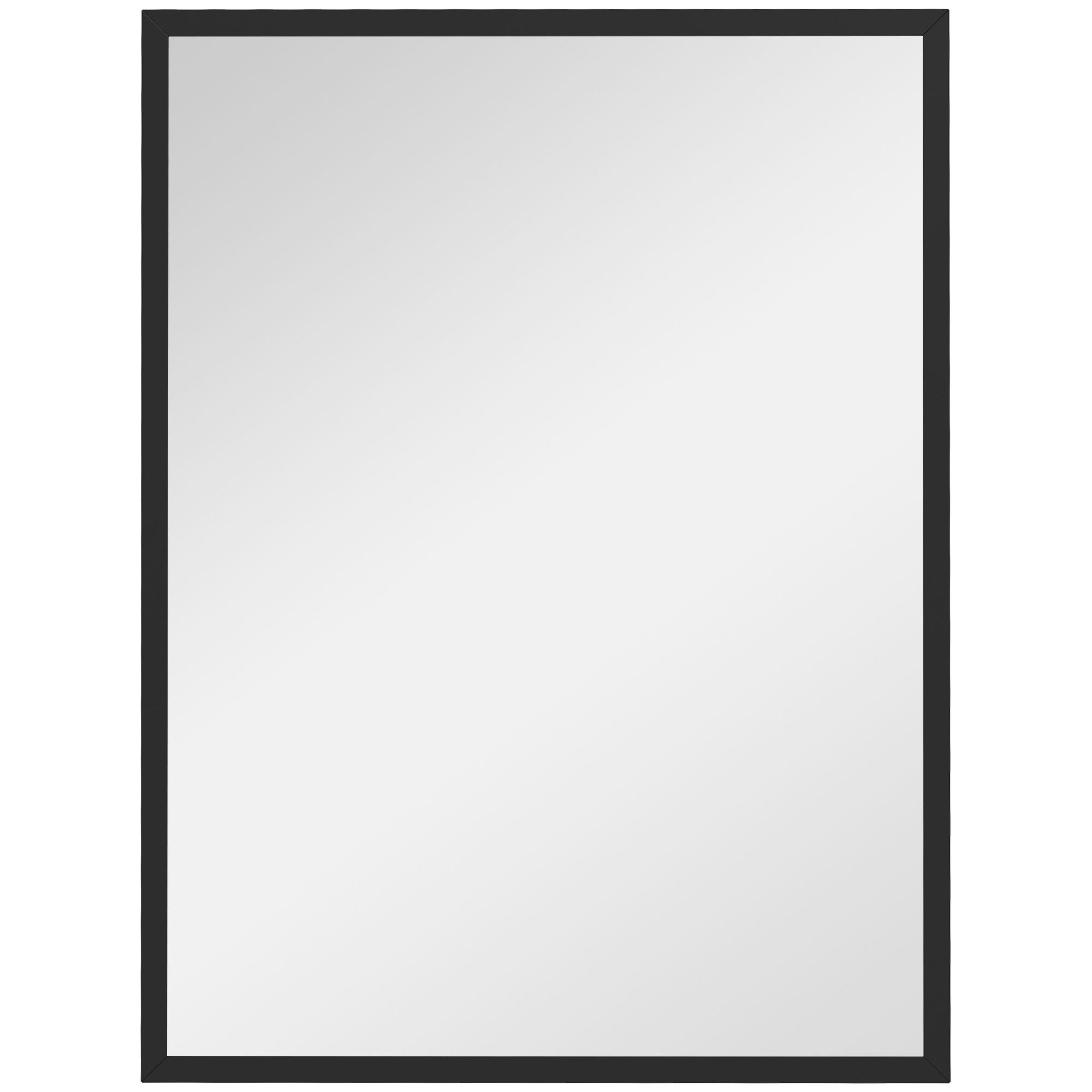 HOMCOM Wandspiegel Rechteckig Spiegel Dekorativ 60 x 80 cm (Badezimmerspiegel, 1-St., Dekorativer Hängespiegel), für Schlafzimmer Badezimmer Wohnzimmer Flur Schwarz