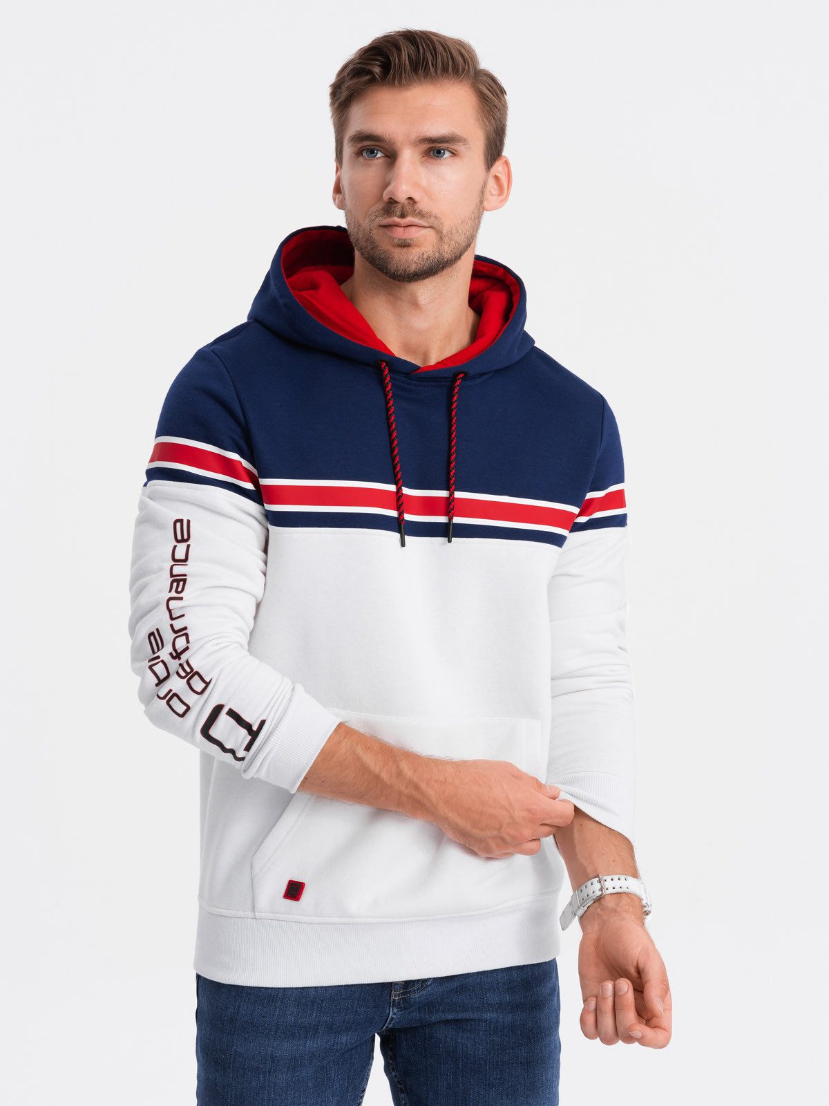 OMBRE Kapuzensweatshirt Trikolore-Kapuzenpullover für Männer günstig online kaufen