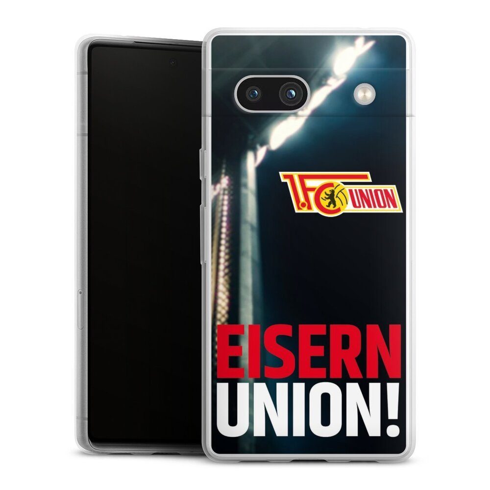 DeinDesign Handyhülle Fanartikel 1. FC Union Berlin Fußball Eisern Union  Typo, Google Pixel 7a Slim Case Silikon Hülle Ultra Dünn Schutzhülle