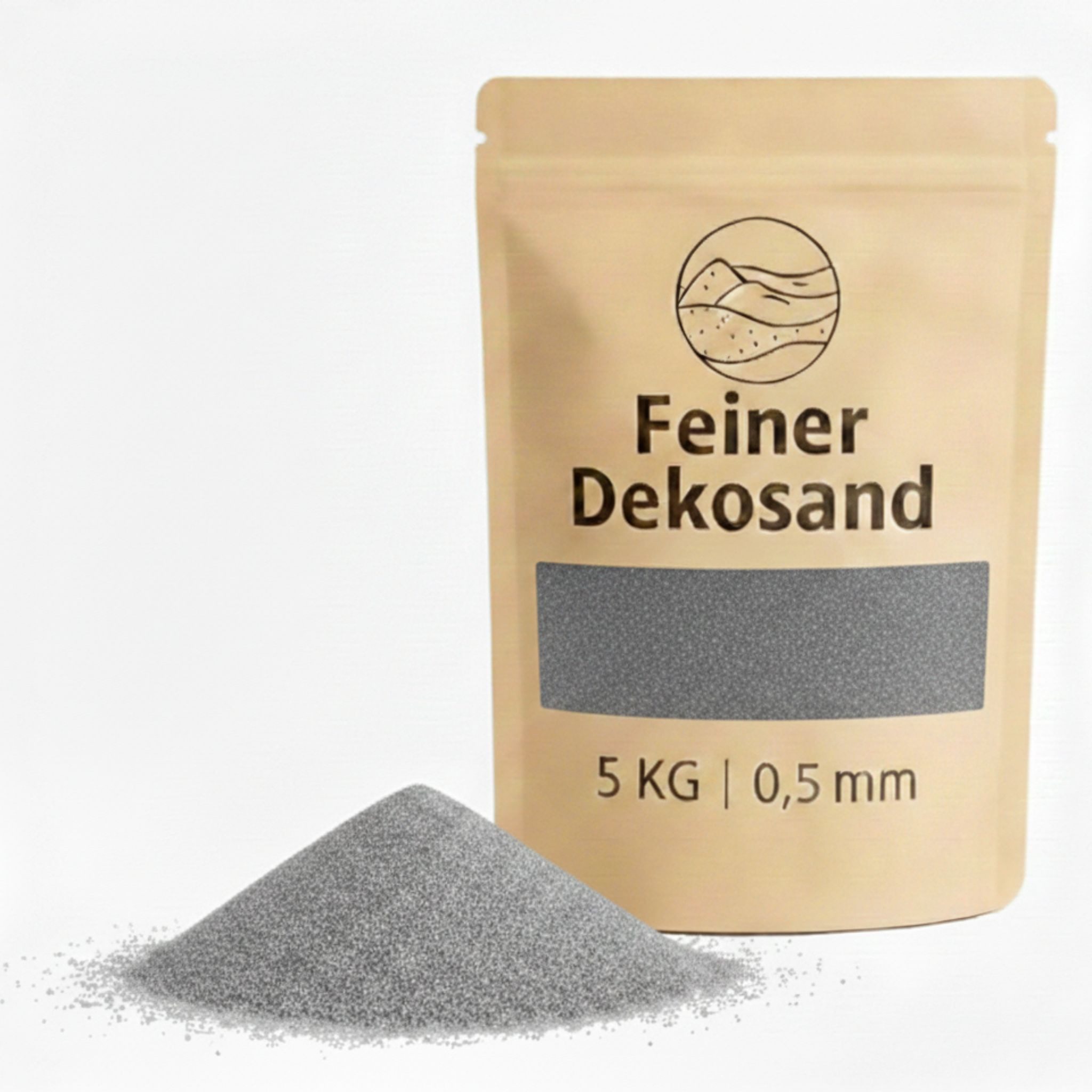 matches21 HOME & HOBBY Deko-Granulate Deko-Sand 5 KG hellgrau Ø 0,5 mm Vasen Glas-Füllung Streudeko, (1 St), Bunter Farbsand als feines Deko-Granulat Bastelsand