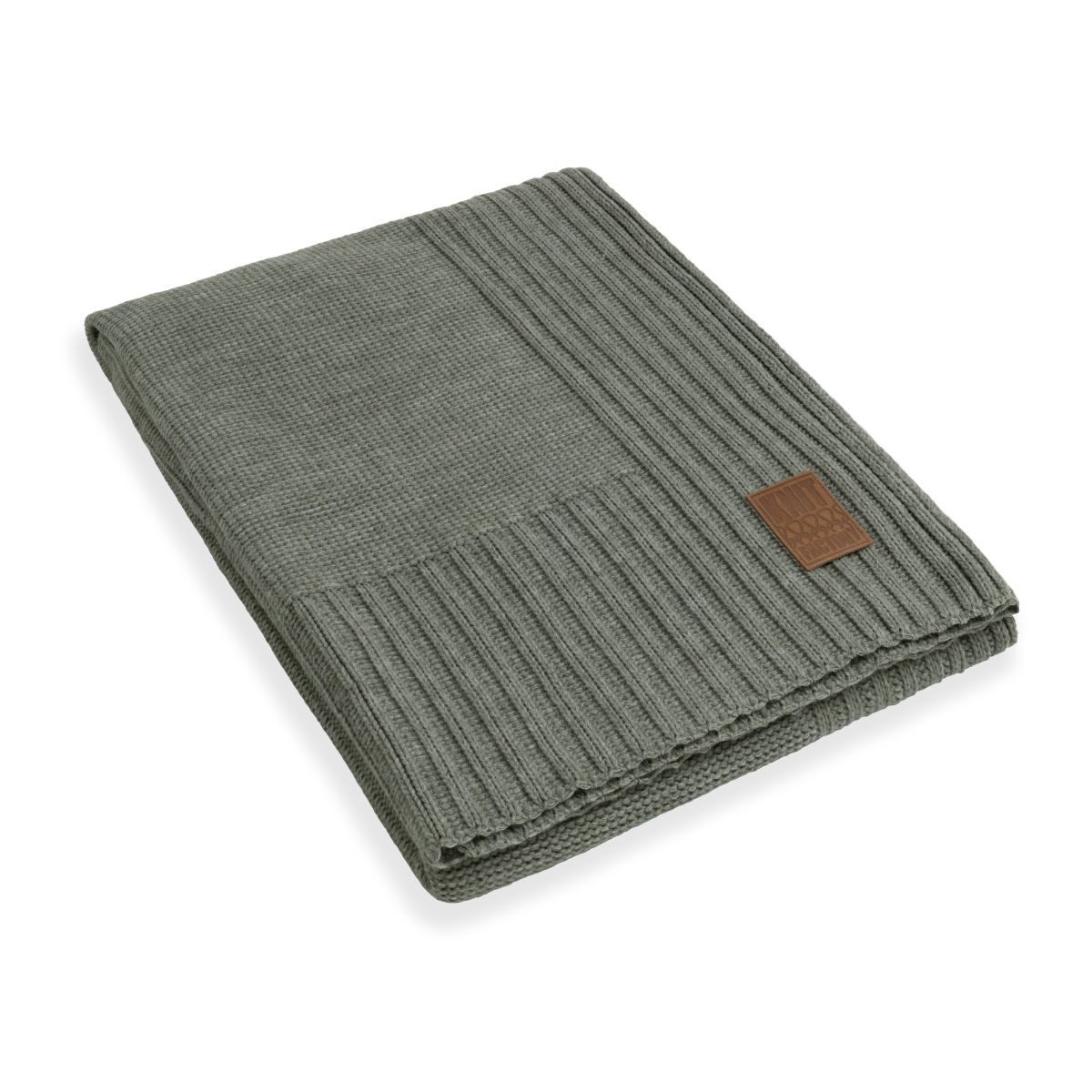 Wolldecke Uni Plaid Urban Green 160x130 cm, Knit Factory, Tagesdecke Kuscheldecke Decke Wohndecke