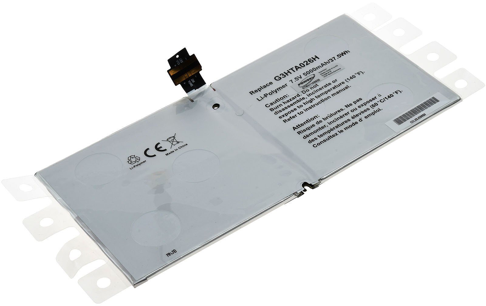 Powery Akku für Tablet Microsoft Surface 1724 Laptop-Akku 5000 mAh (7.5 V)