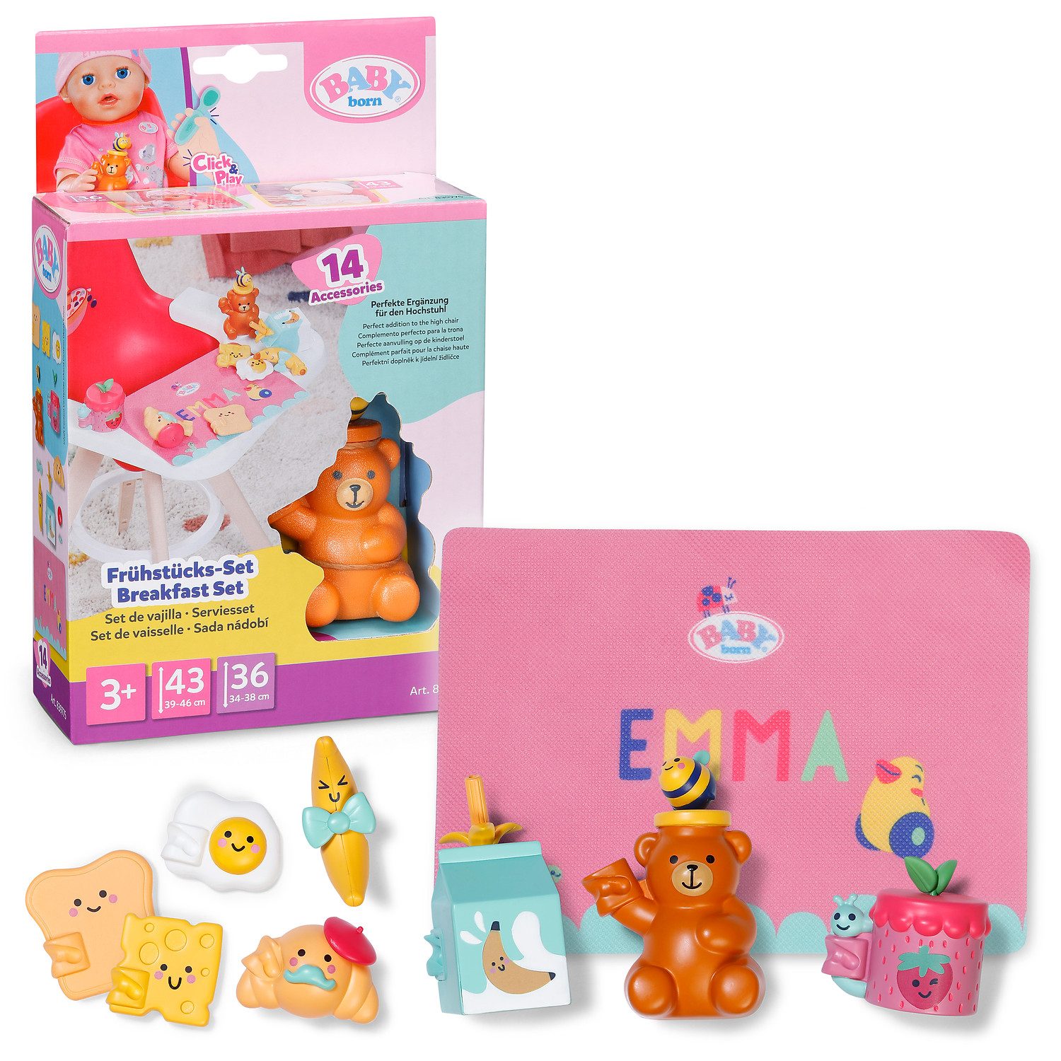 Baby Born Puppengeschirr Frühstücksset, passend für Click & Play BABY born Puppen