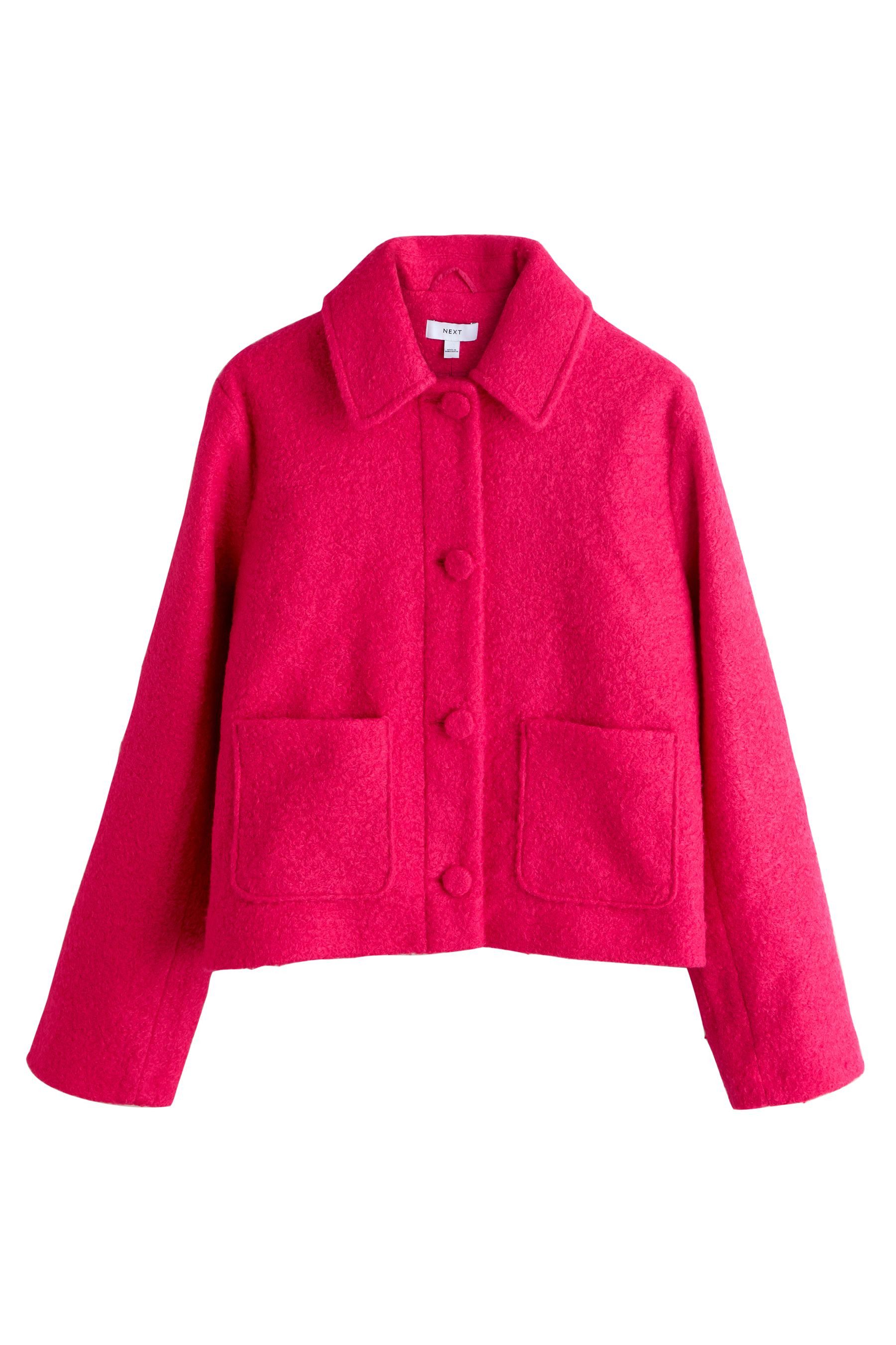 Next Kurzmantel Strickjacke mit Knöpfen und Kragen (1-tlg)