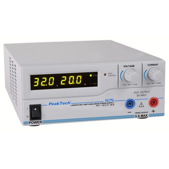 PeakTech PeakTech 1575: DC Schaltnetzgerät ~ 1 - 32V / 0 - 20A ~ programmierbar mit USB-Schnittstelle Labor-Netzteil