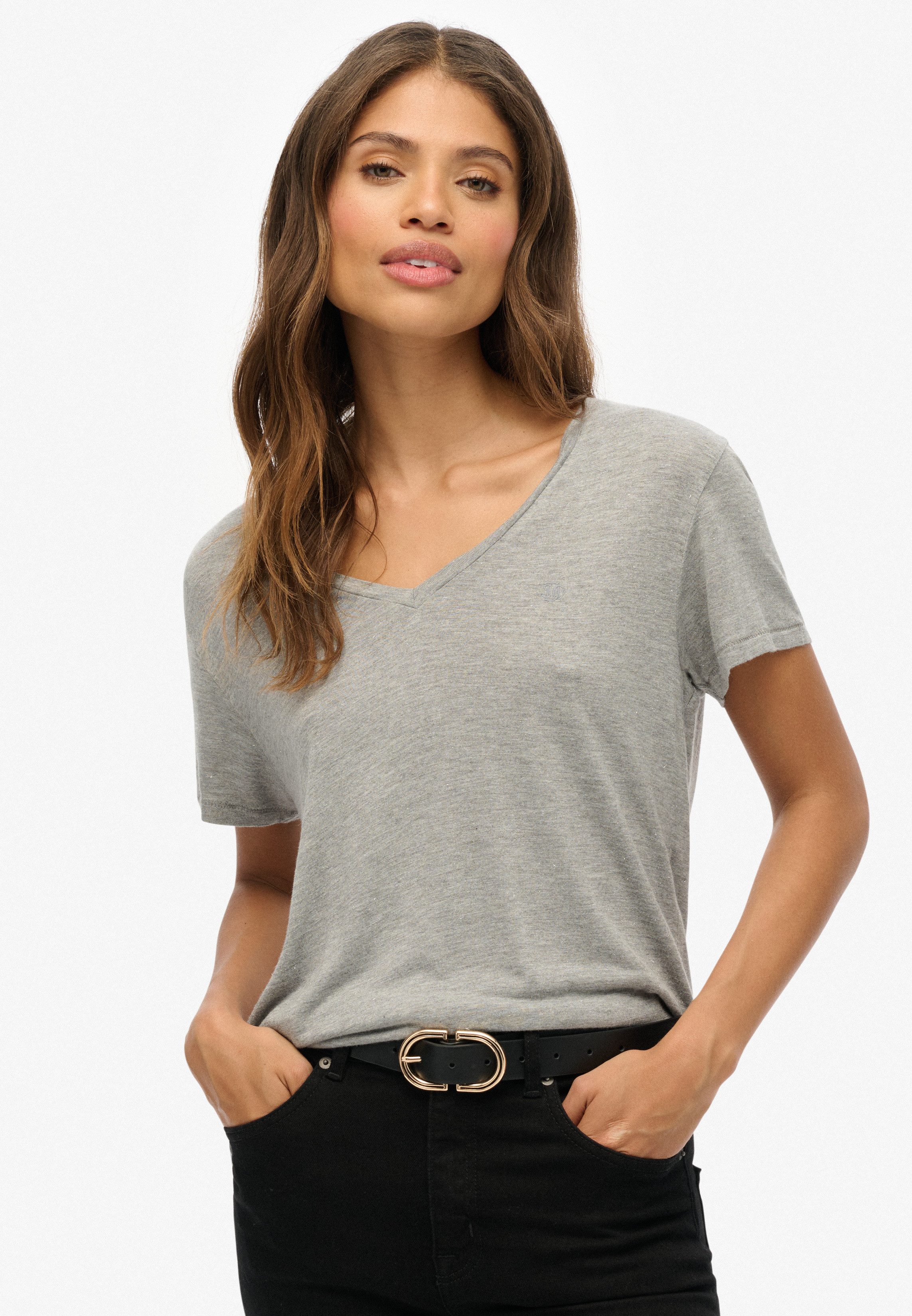 Superdry T-Shirt STUDIOS SLUB EMB VEE TEE günstig online kaufen