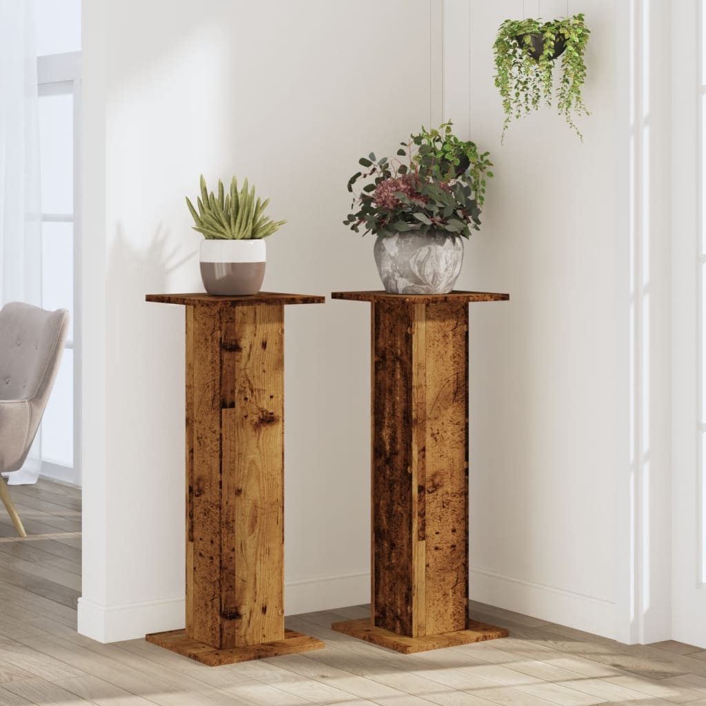 vidaXL Blumenständer Pflanzenständer 2 Stk. Altholz-Optik günstig online kaufen