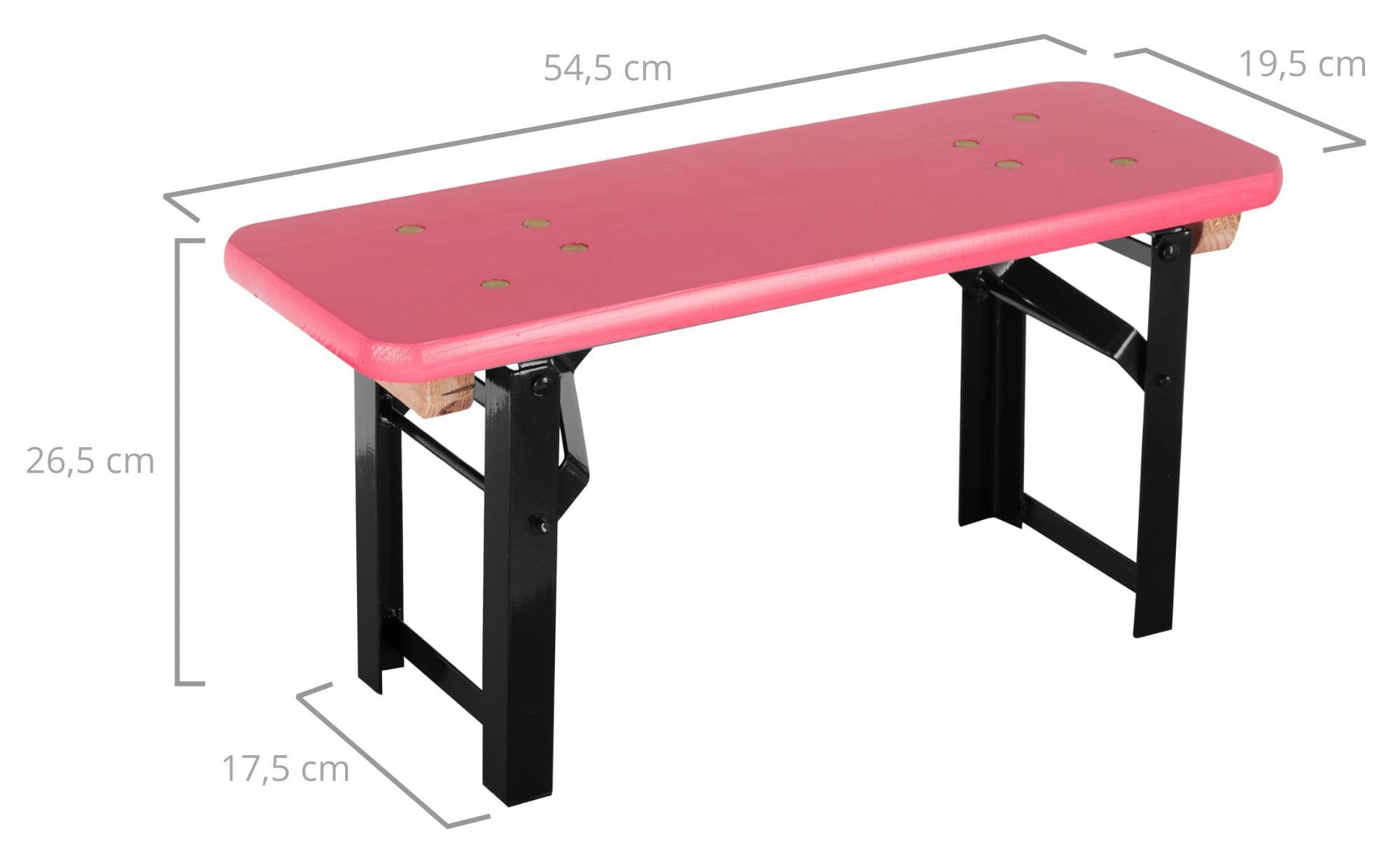Stagecaptain Servierplatte BB-55 Hirschgarten Bierzeltbankerl, Holz, (Spar-Set, 2-tlg), Bierzelt-Bank im Miniaturformat - Nützliche Deko für jedes Buffet
