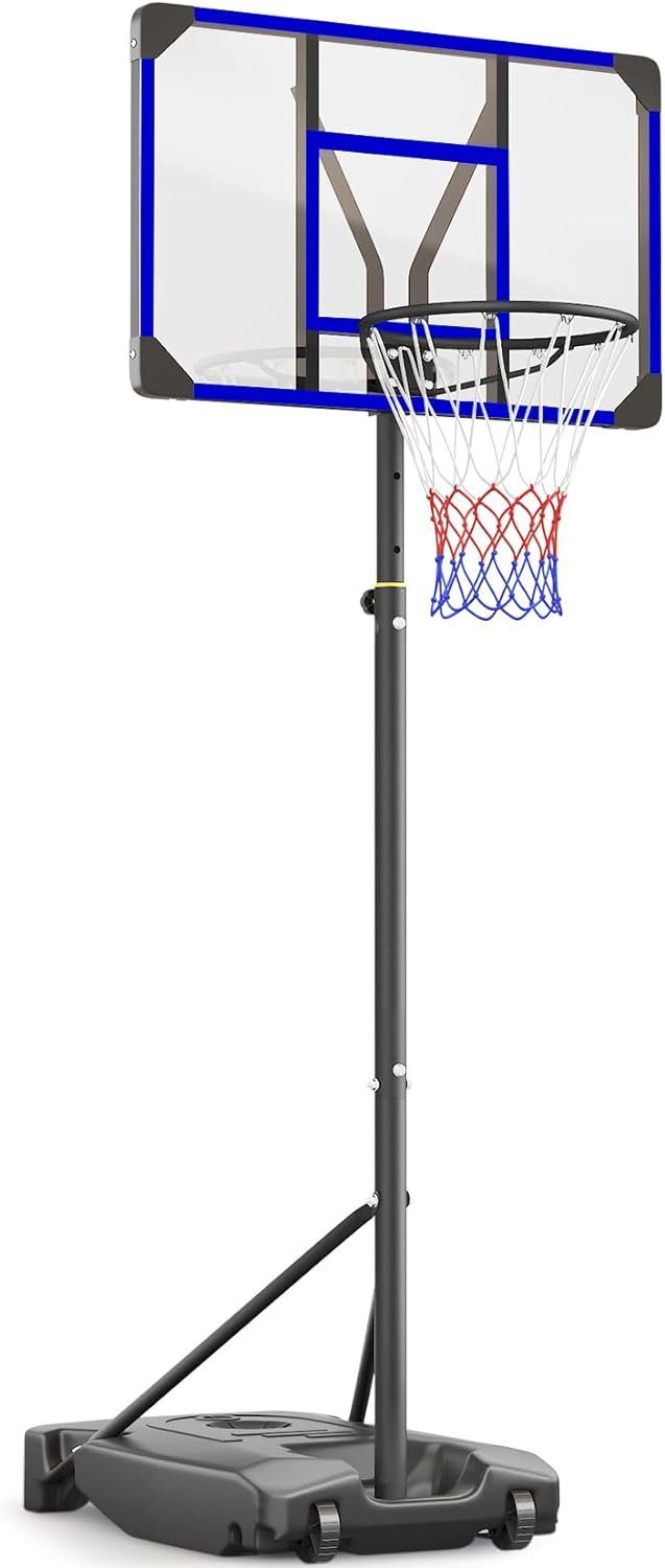 Yohood Basketballkorb 147–260cm Indoor Outdoor Basketballständer für Teenager mit Rollen