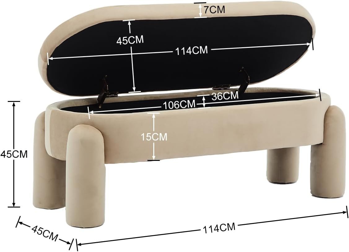 WAHSON OFFICE CHAIRS Sitzbank mit Stauraum Sitzhocker Schlafzimmer aus Samt günstig online kaufen