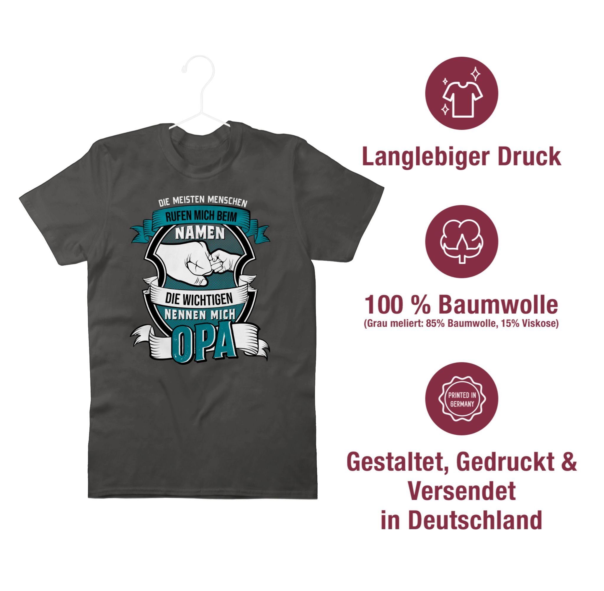 Menschen Shirtracer 3 Die T-Shirt meisten Opa Geschenke nennen Namen Opa beim mich Dunkelgrau