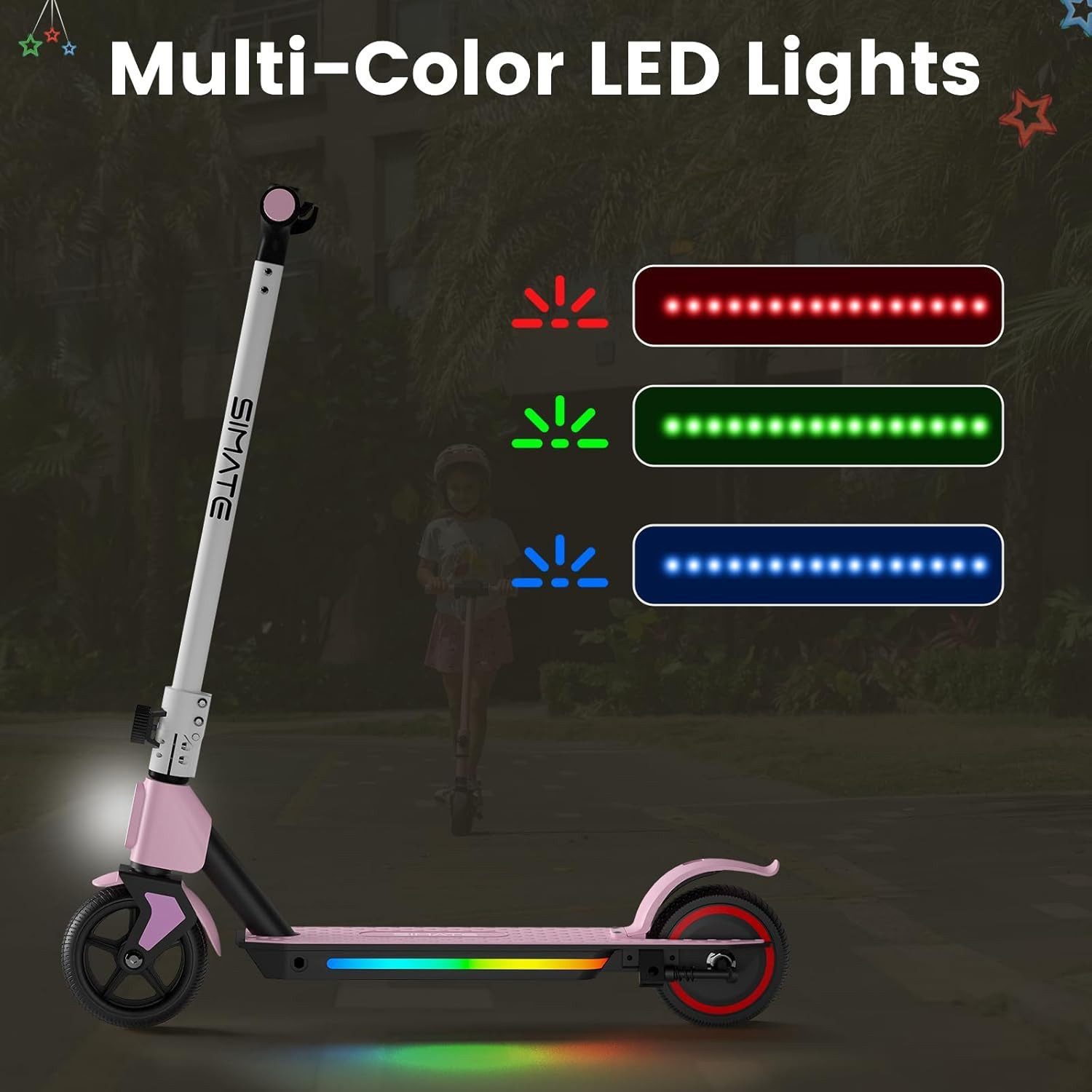DOTMALL Elektro-Kinderroller mit LED-Anzeige und bunten Lichtern,für Kinder günstig online kaufen