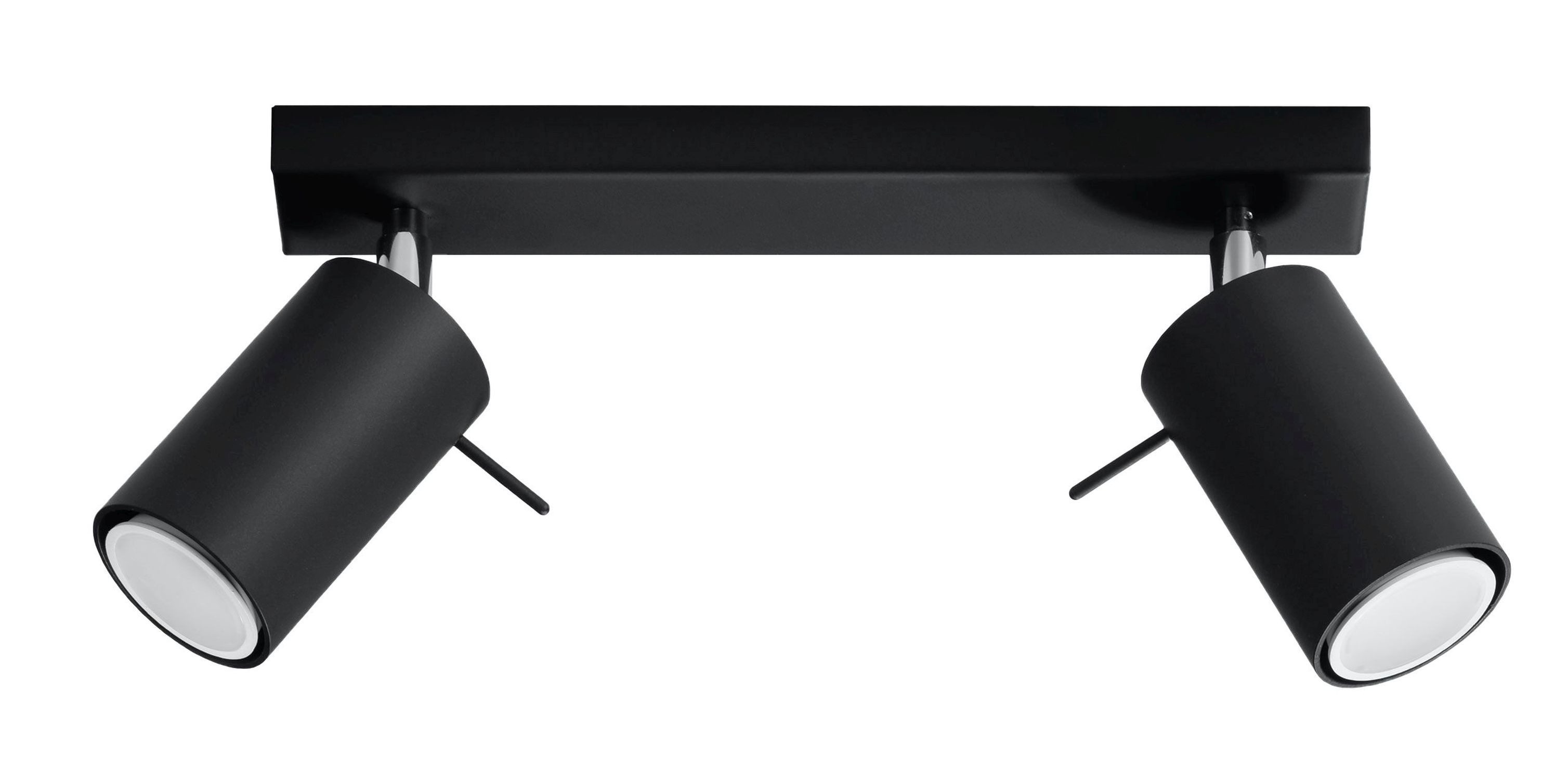 Licht-Erlebnisse Deckenstrahler ETNA, ohne Leuchtmittel, Metall GU10 verstellbar Schwarz 2-flammig länglich Modern