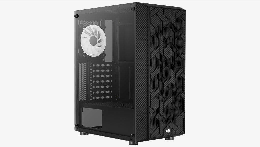 Aerocool PC-Gehäuse Hive FRGB v3 (schwarz, Tempered Glass)