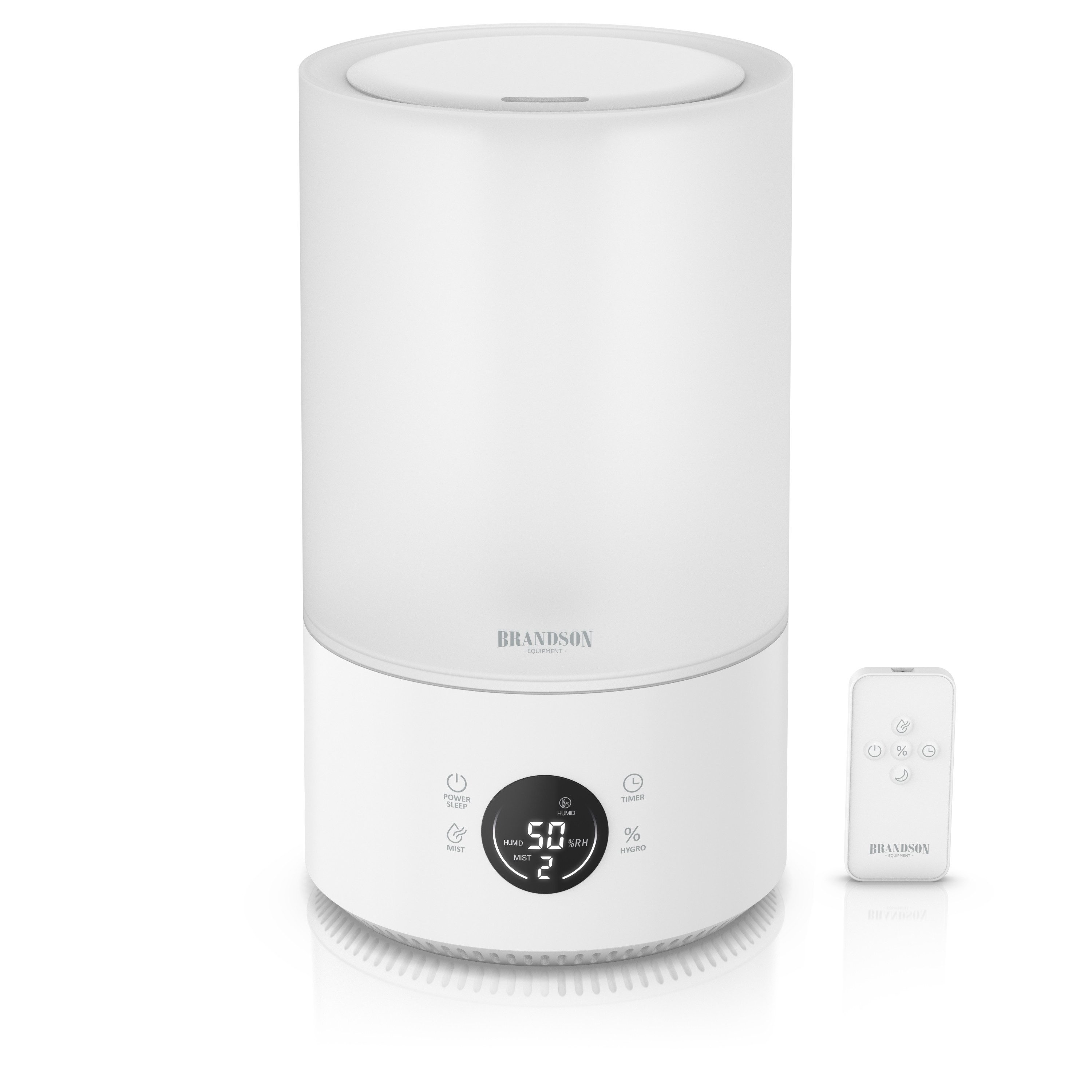 Brandson Luftbefeuchter digital mit Display, 3 Nebelstufen, Timer, 4,2 L Wassertank, 4.2 l Wassertank, einstellbar von 40–90 %, Fernbedienung, Abschaltautomatik, sehr leise