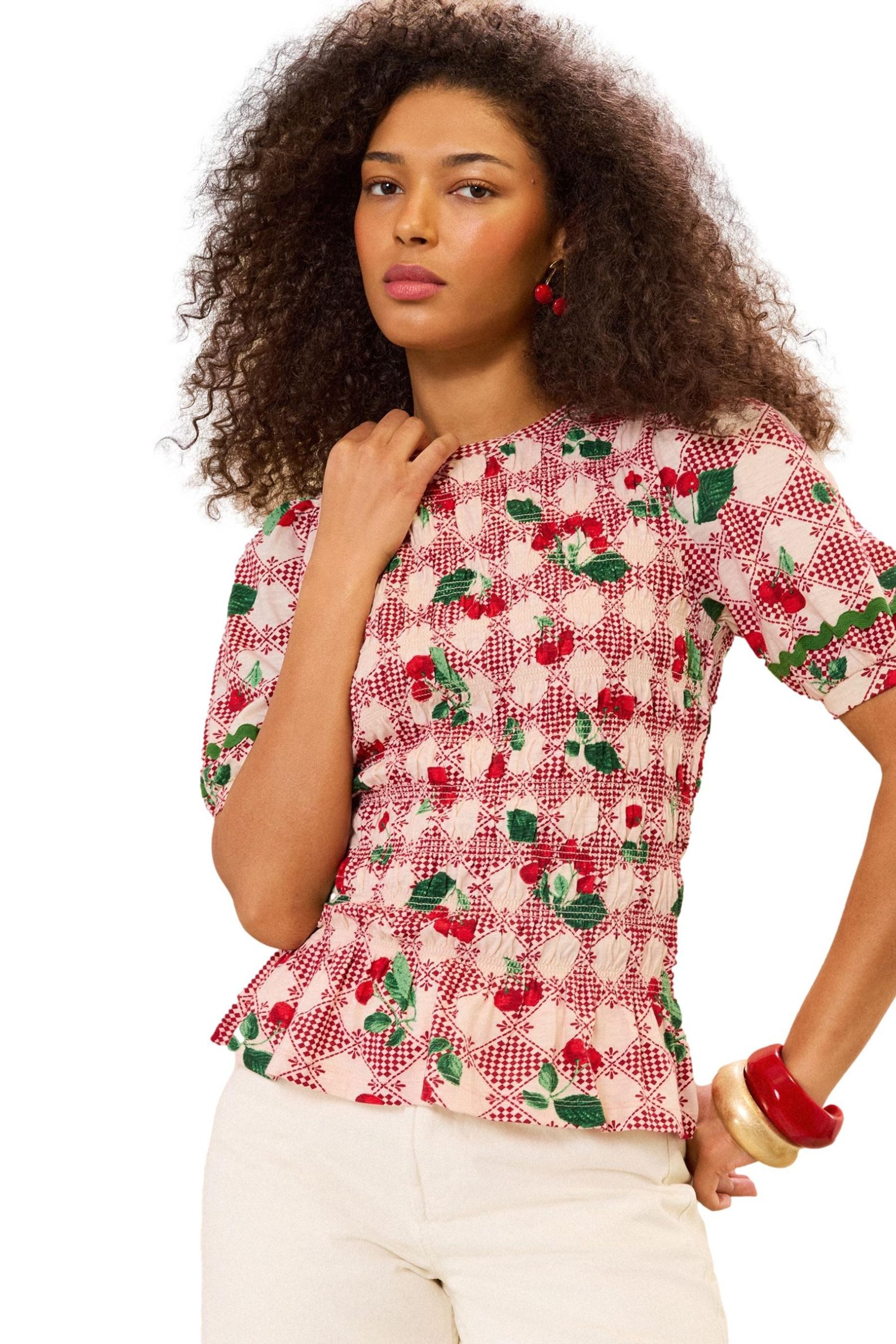 Love & Roses T-Shirt Love & Roses T-Shirt mit Raffärmeln (1-tlg)
