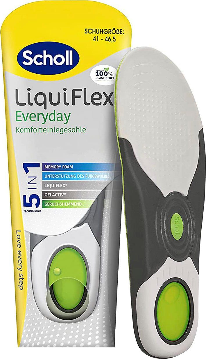 Scholl Einlegesohlen LiquiFlex Everyday, Komforteinlegesohlen - Mehr Polsterung durch Memory Foam