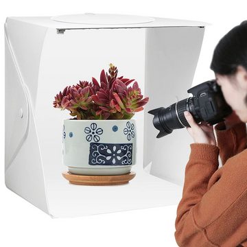 Retoo Fotohintergrund Fotostudio Fotobox Set LED Lichtzelt Photobox Pro Fotografie, 2 Hintergrundfarben, für Amateure wie für Profis, Tragbar