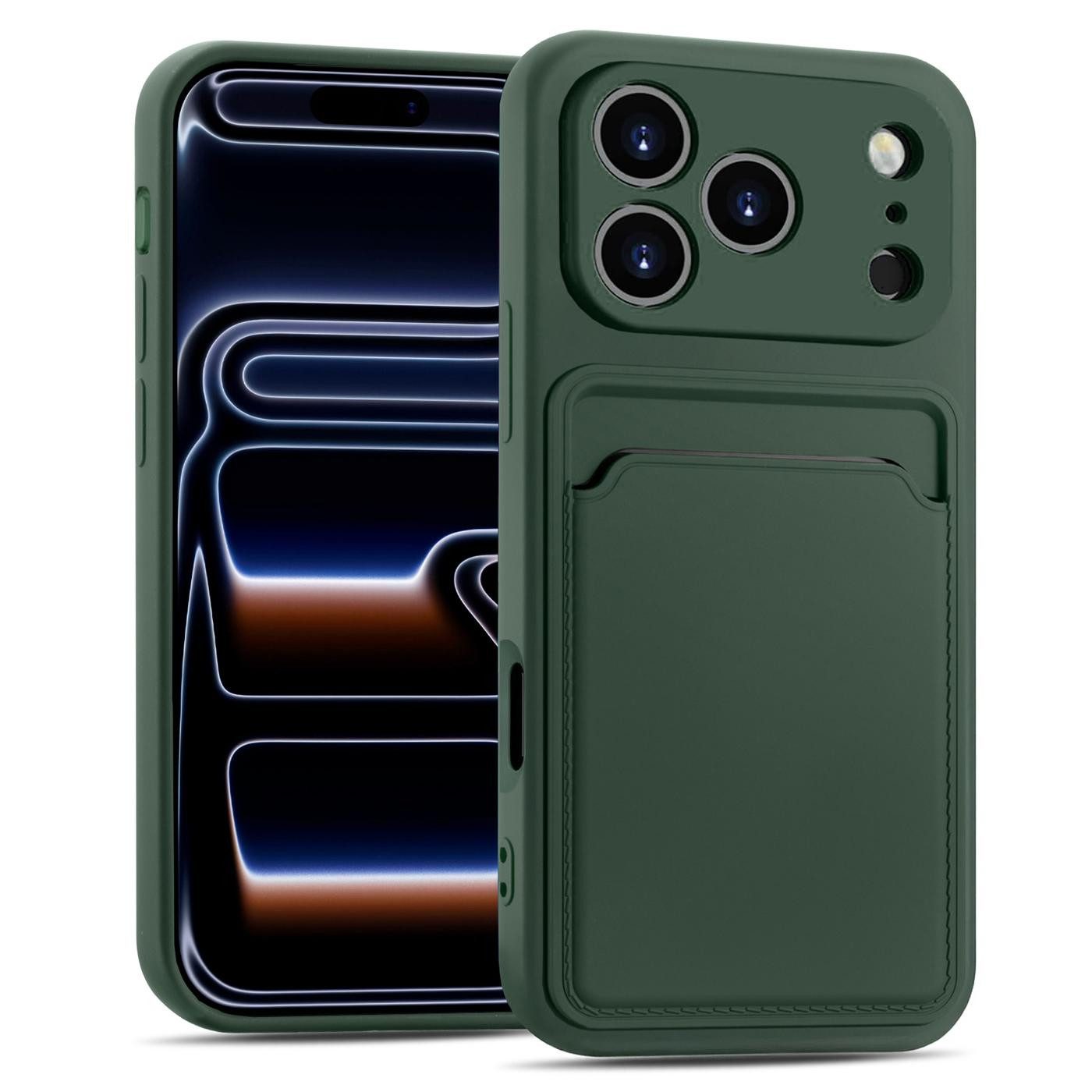 CoolGadget Handyhülle Card Case Handy Tasche für Apple iPhone 17 Pro 6,3 Zoll, Silikon Schutzhülle mit Kartenfach für iPhone 17 Pro Hülle