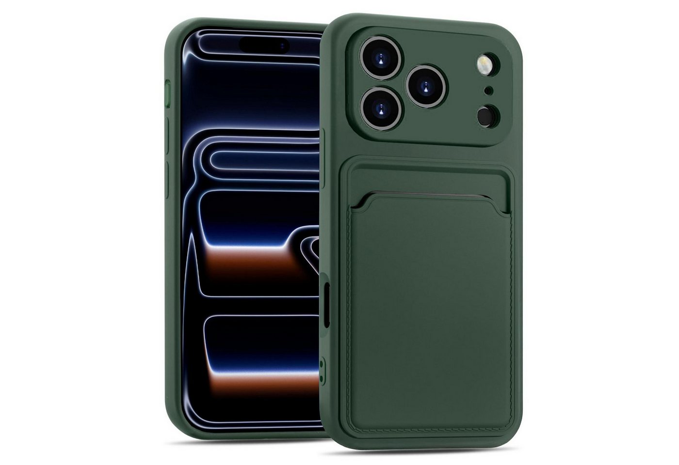 CoolGadget Handyhülle Card Case Handy Tasche für Apple iPhone 17 Pro Max 6,9 Zoll, Silikon Schutzhülle mit Kartenfach für iPhone 17 Pro Max Hülle