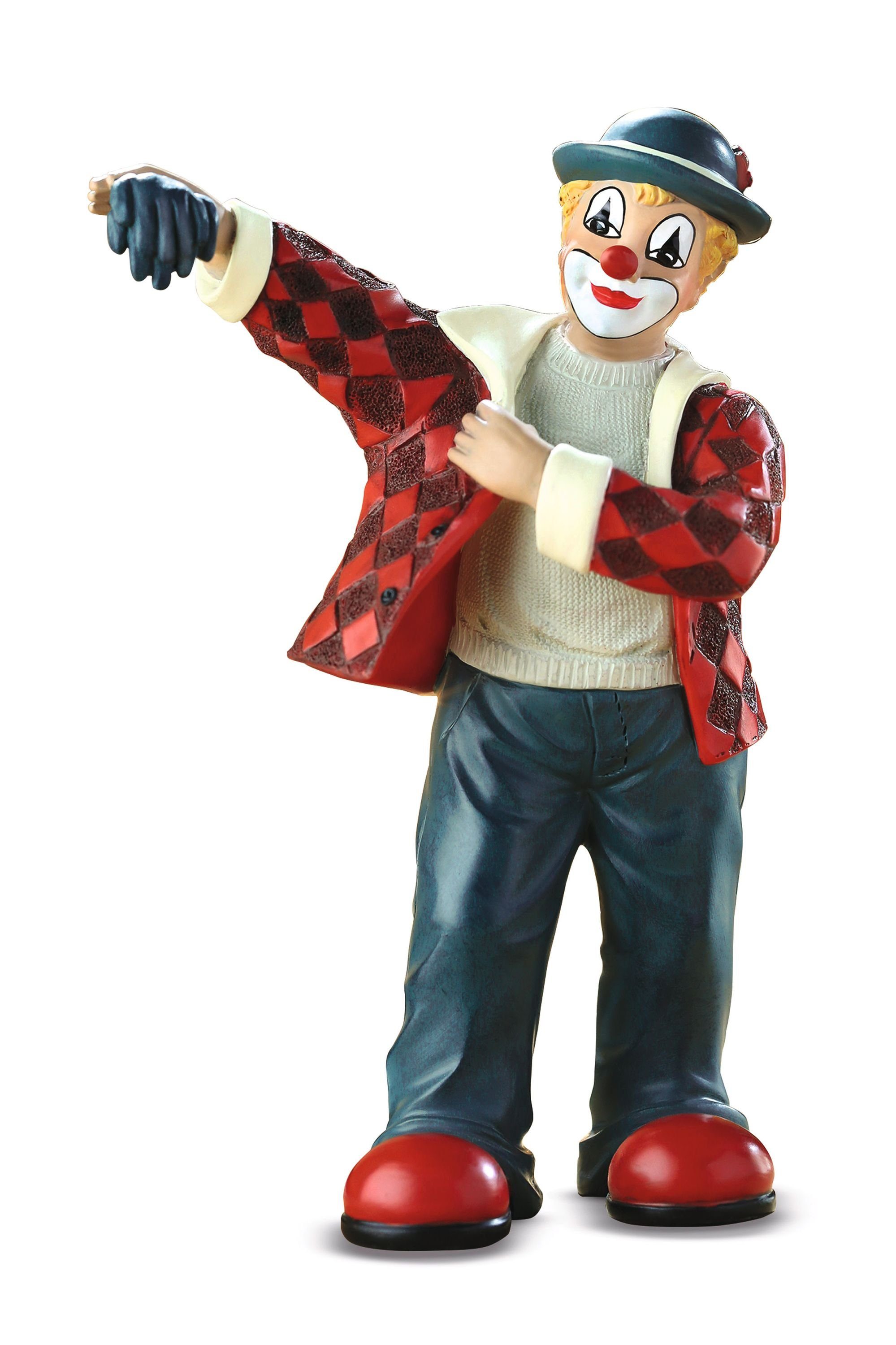GILDE Sammelfigur Gildeclowns Figur Das neue Kostüm - blau-rot - H. 15cm (1 Stück)