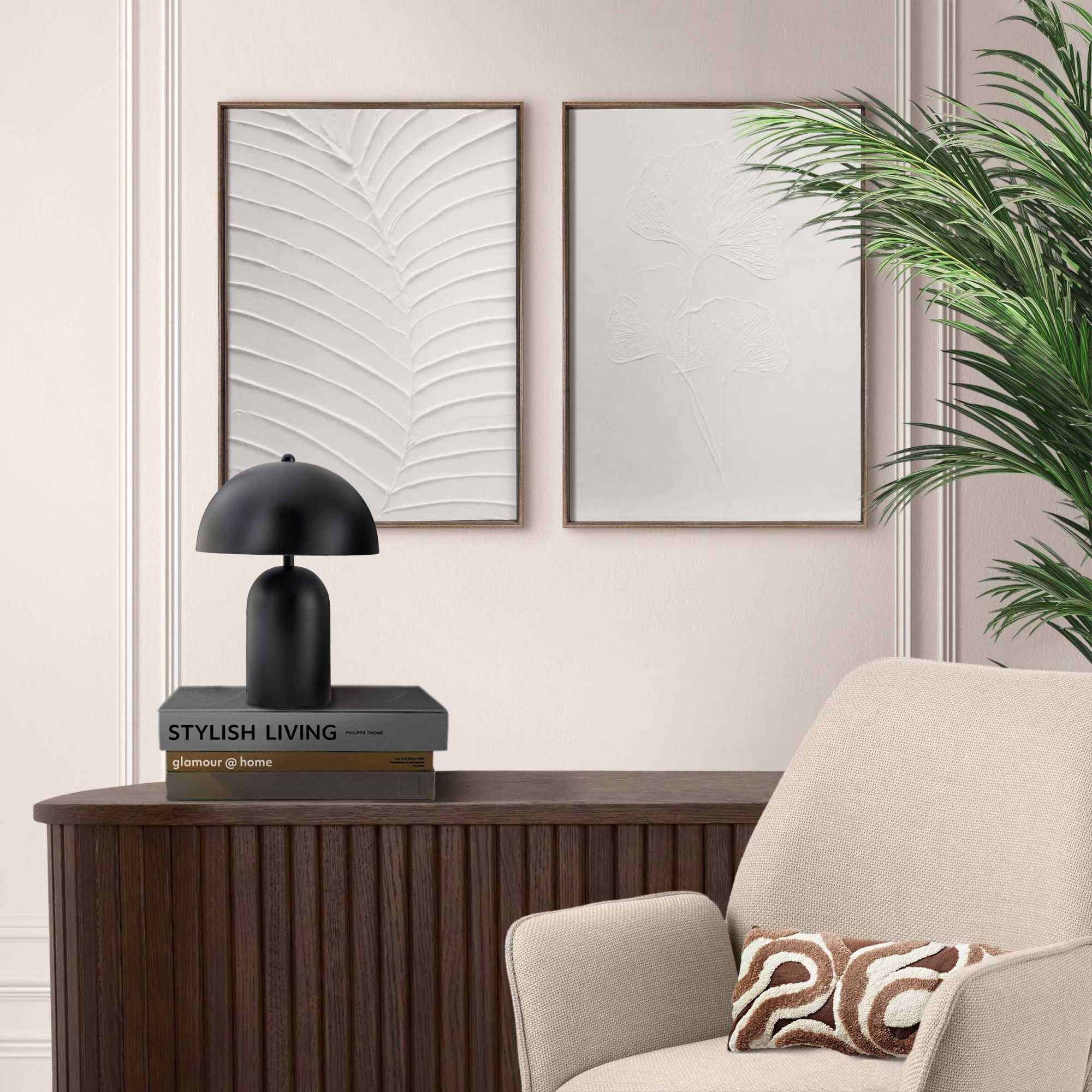 Reinders! Wandbild Minimalistische Blätter, (2 St), Wohnzimmer - Weiß - MDF - Abstrakt - 30x40 cm