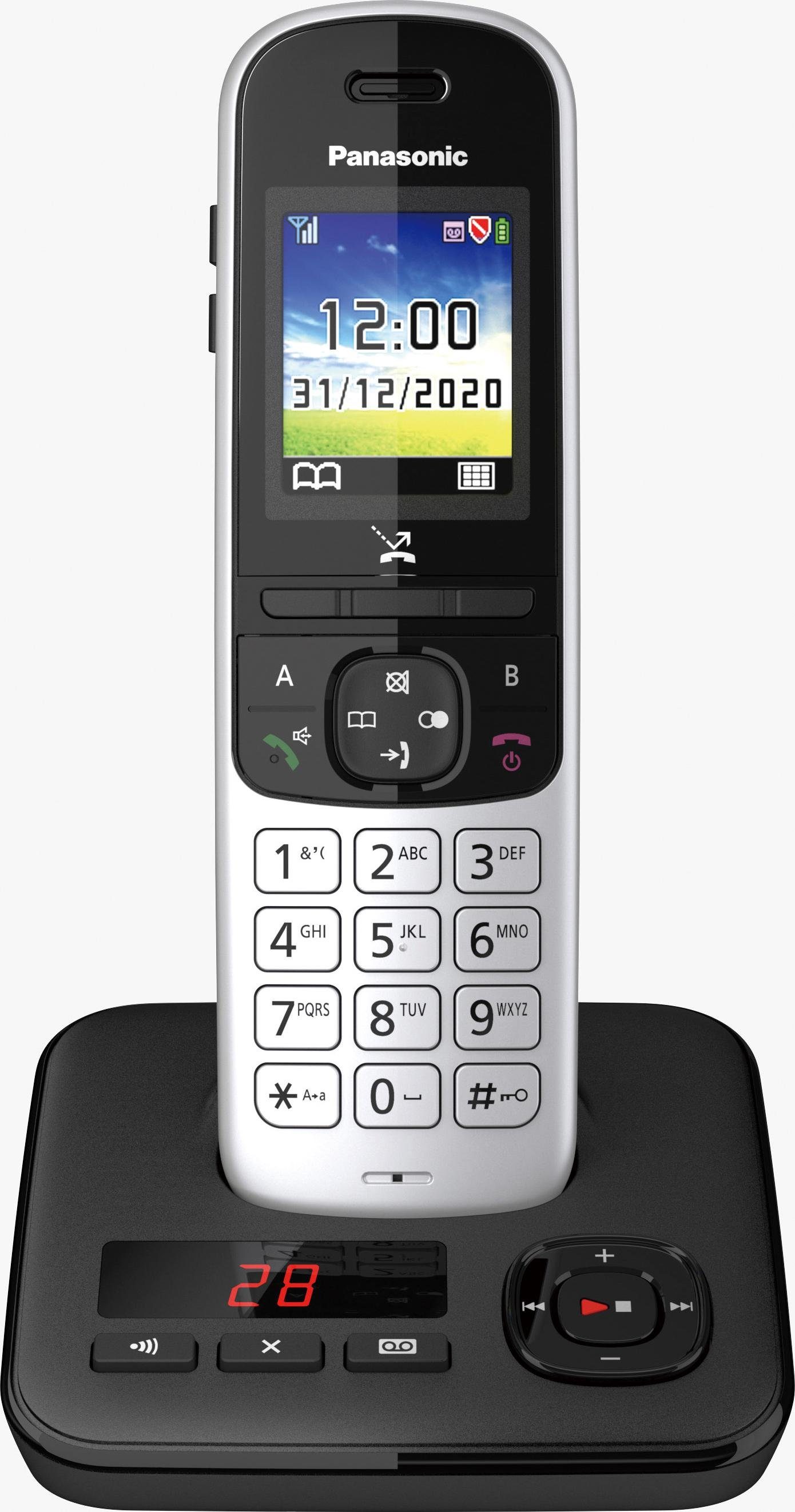 Panasonic KX-TGH720 Schnurloses DECT-Telefon (Mobilteile: 1, mit  Anrufbeantworter), Extra Sperrtaste - für einfaches Speichern von  unerwünschten