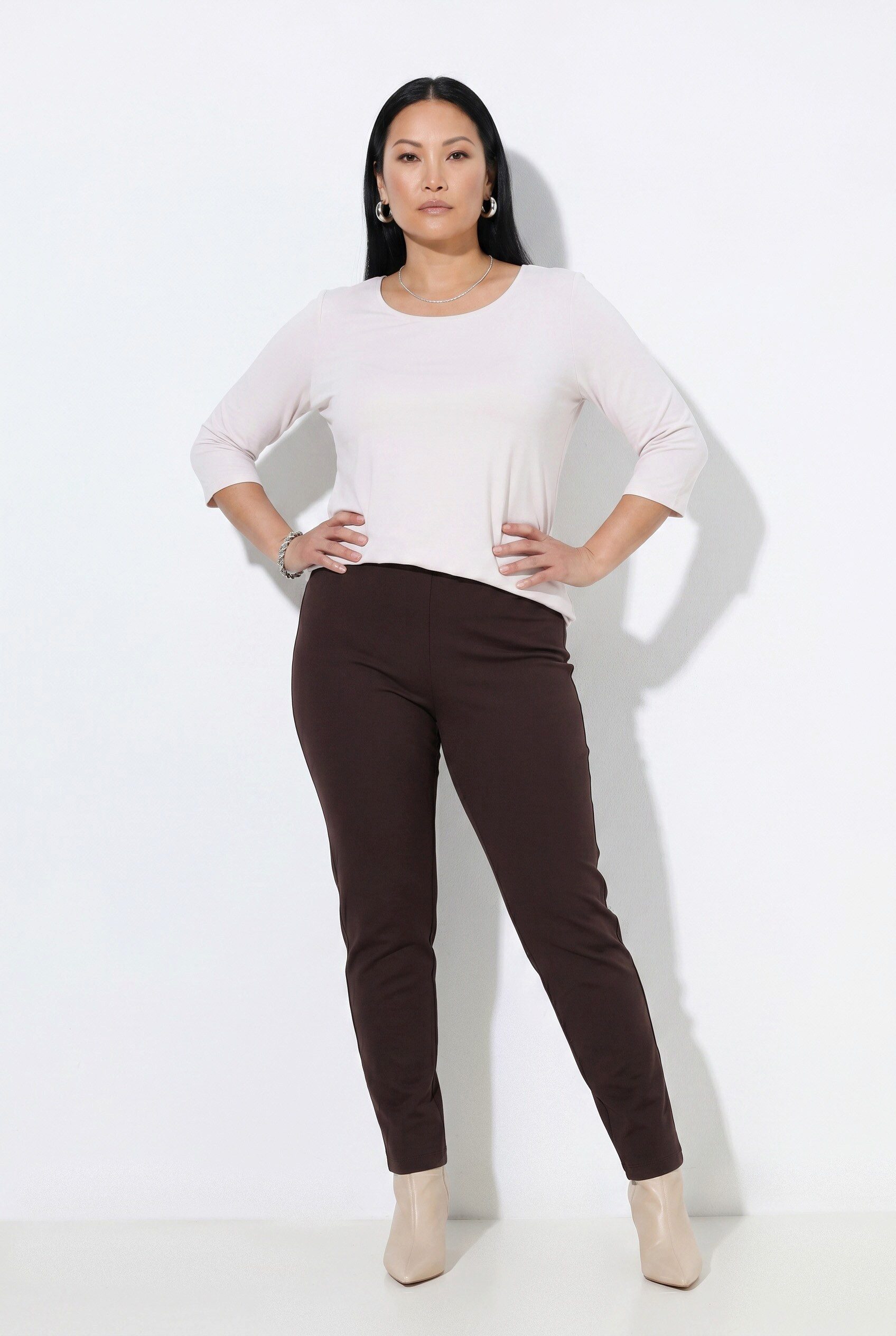 Ulla Popken Funktionshose Punto-Hose Sienna schmales Bein Elastikbund