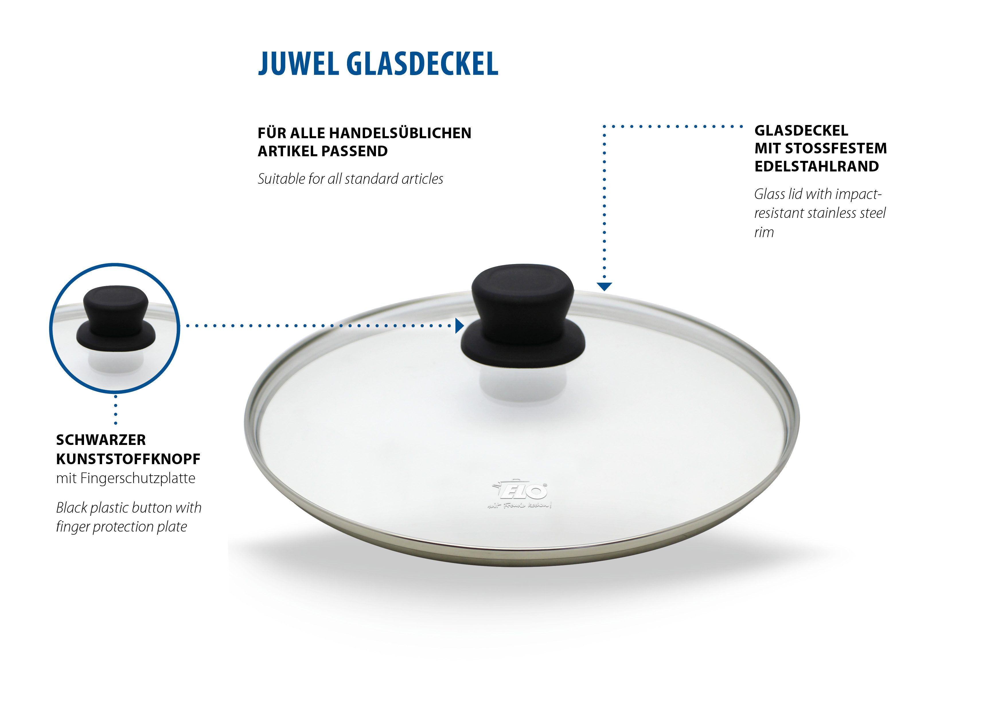 Elo Basic Deckel Juwel, (1-tlg), aus hitzebeständigem Glas