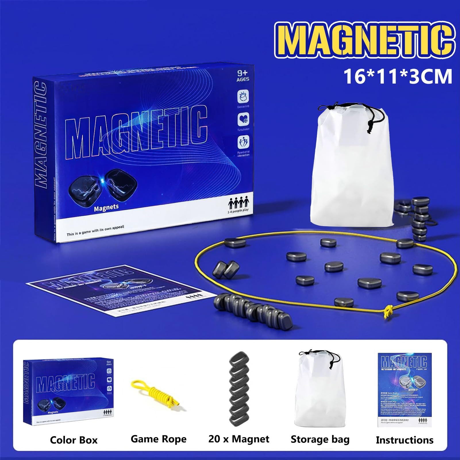 Bundviel Lernspielzeug Lernspielzeug Tisch-Magnetspiel,Reises Magnetisch spiel,Magnetic Chess – Bild 4 von 5