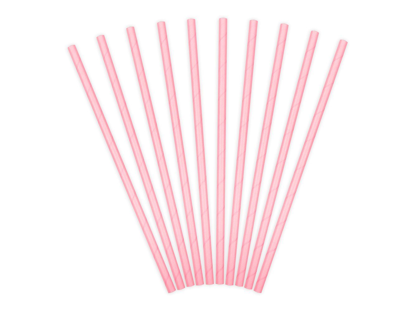 partydeco Trinkhalme, Papierstrohhalme 19cm rosa 10er Set