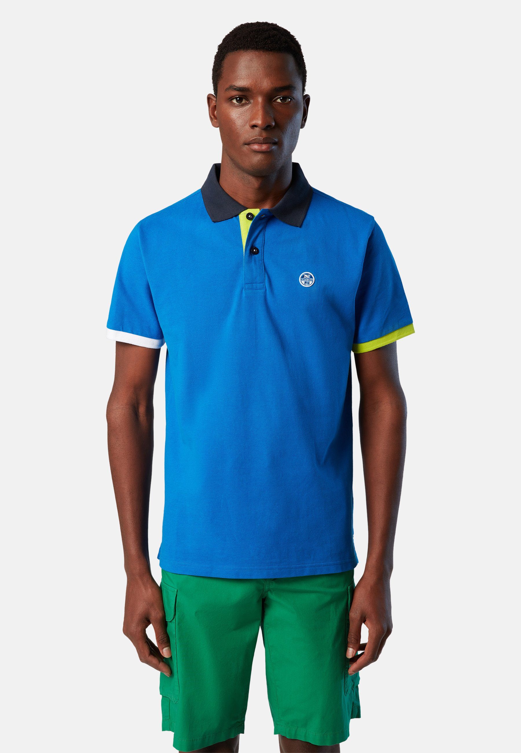 North Sails Poloshirt Poloshirt aus Bio-Baumwolle mit klassischem Design BRIGHT BLUE