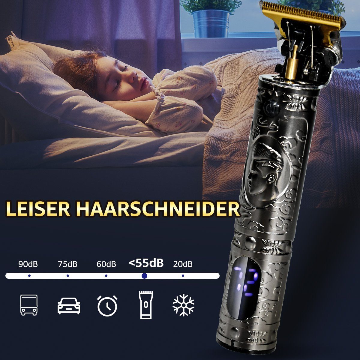 LifeImpree Haarschneidemaschine T-Blade Bartschneider Multifunktionstrimmer, Haarschneider Profi