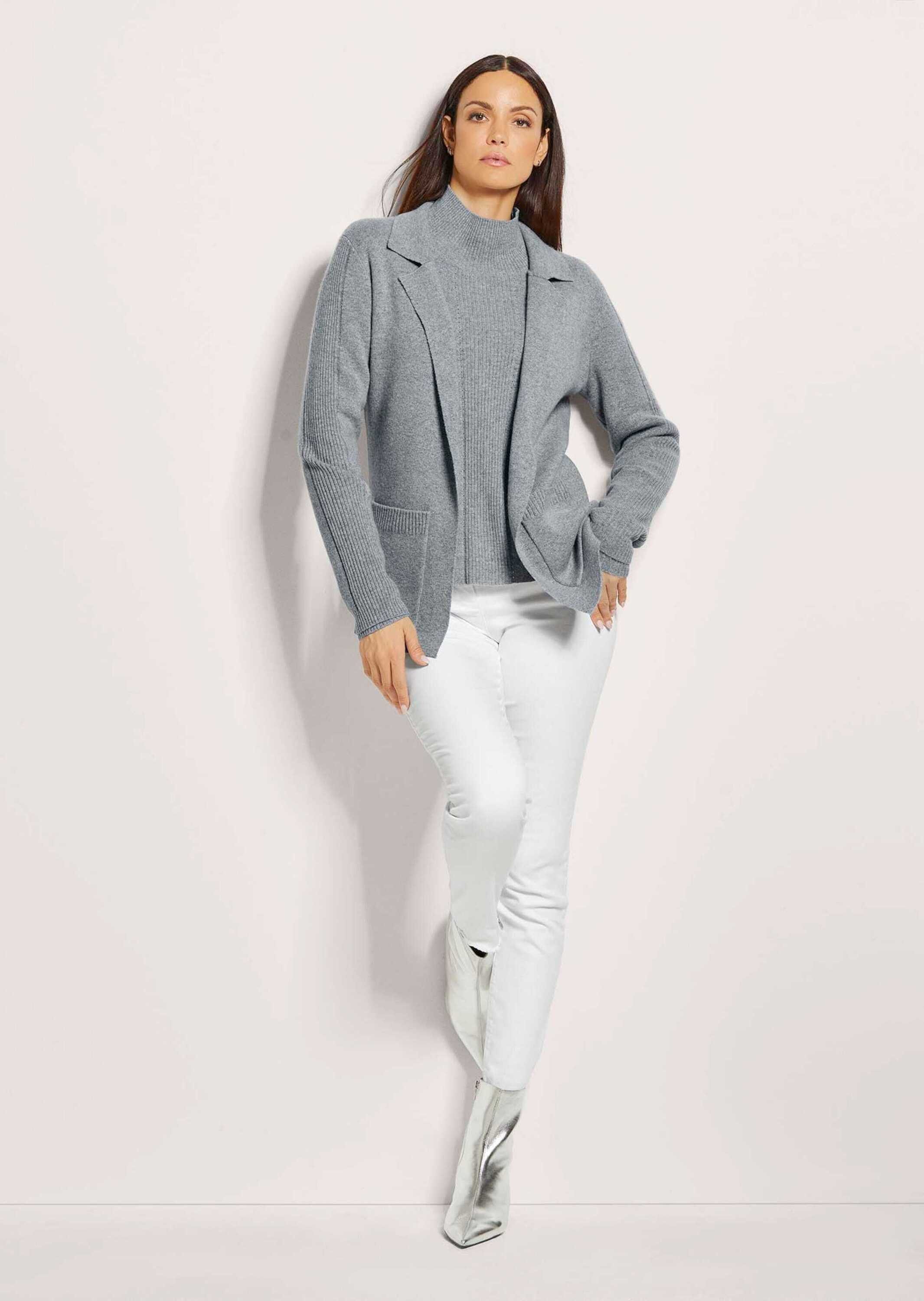 MADELEINE Strickjacke Strickjacke aus Merinowolle und Kaschmir Blazer mit R günstig online kaufen