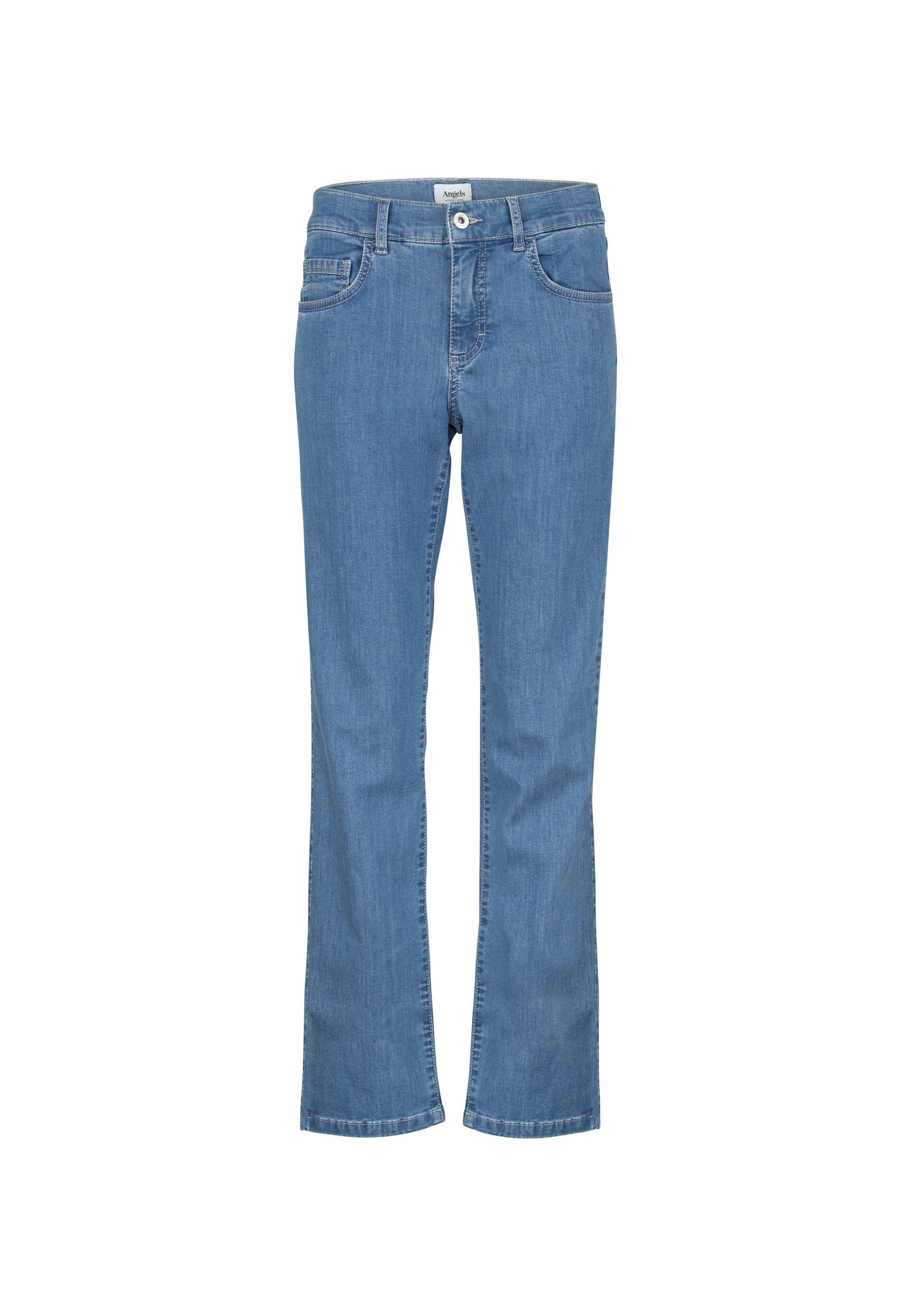Jeans Dolly Label-Applikationen hellblau Bein ANGELS mit Straight-Jeans mit geradem