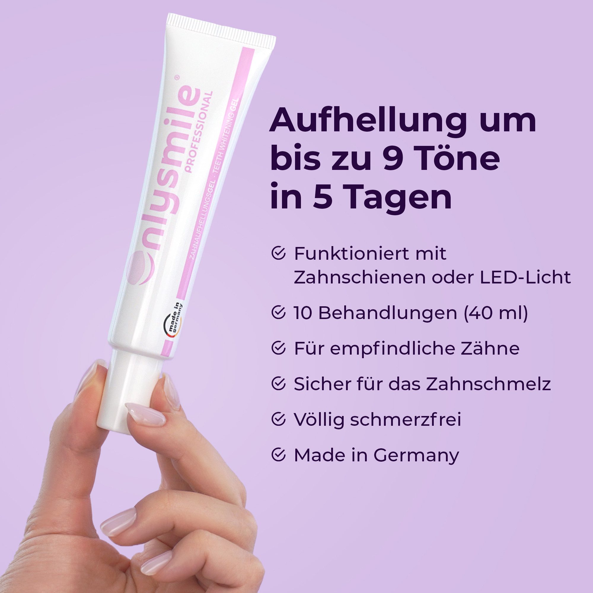 OnlySmile Zahnbleaching-Gel Zahnaufhellung Gel - Testsieger - Teeth Whitening Gel für Weiße Zähne, Zahnaufhellung, Bleaching Gel, Aufhellen, Weiße Zähne
