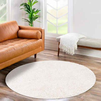 Hochflor-Teppich City Shaggy, Carpet City, rund, Höhe: 30 mm, Teppich Einfarbig Uni, besonders flauschig-weich
