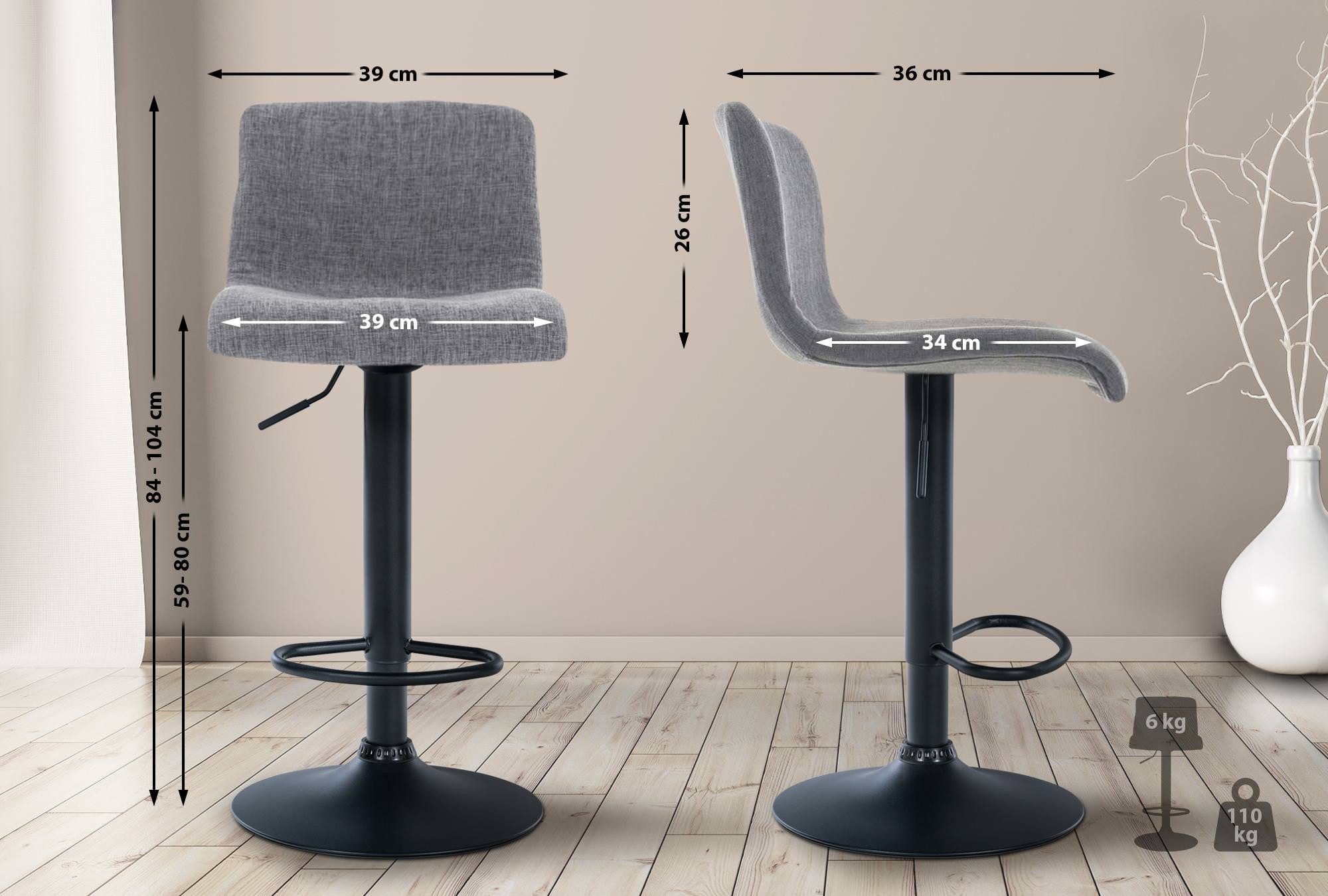 CLP Barhocker Hover Stoff, höhenverstellbar und günstig online kaufen