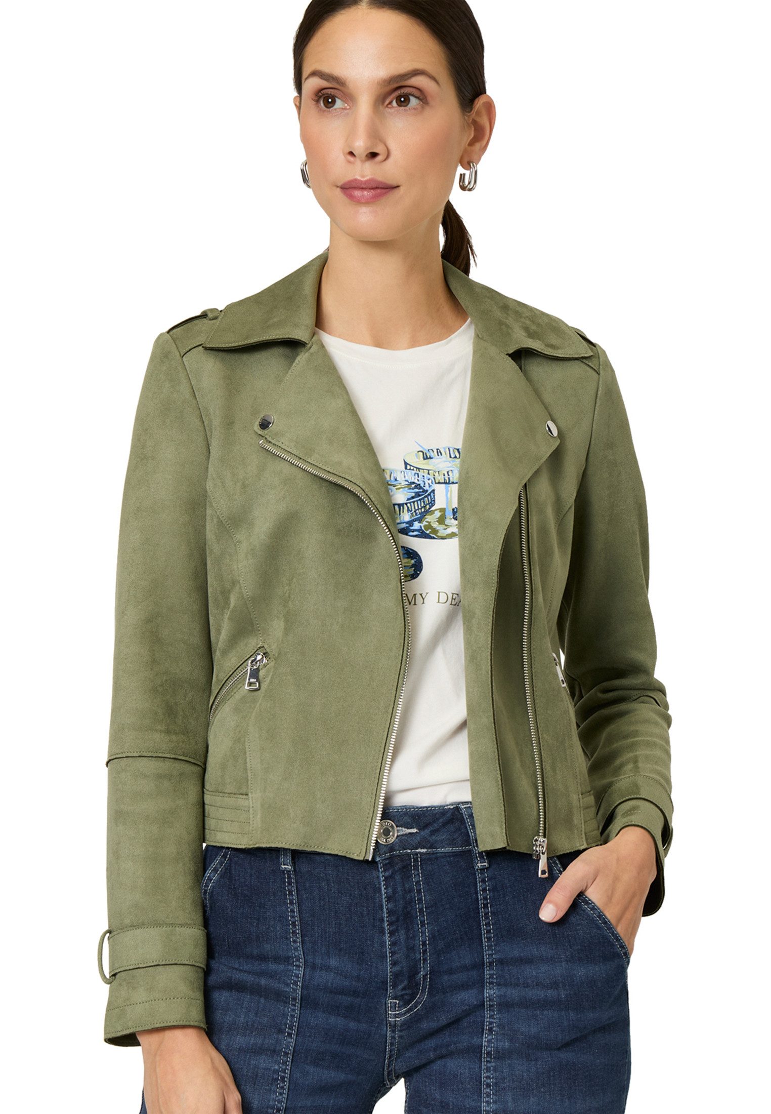 Jackenblazer zero Velourslederjacke mit Reißverschluss