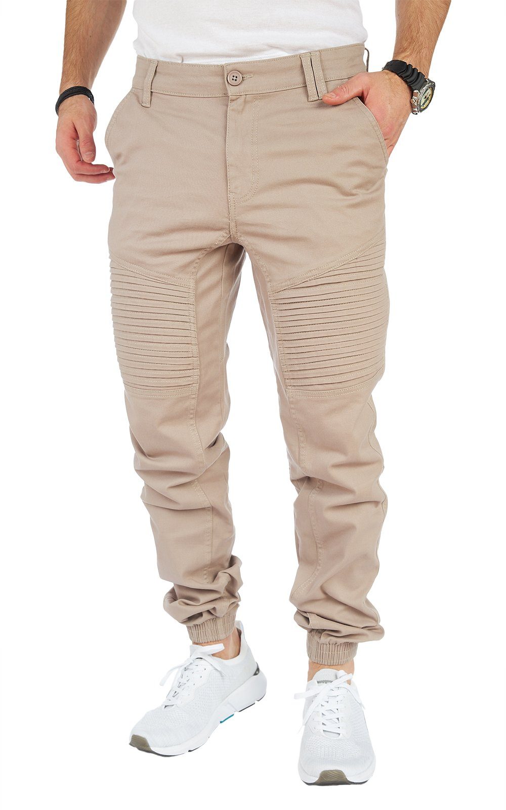 Chino Cargohose 8009 Cargohose Cargohose männer Hose Styleko Cargohose Beige Styleko Herren