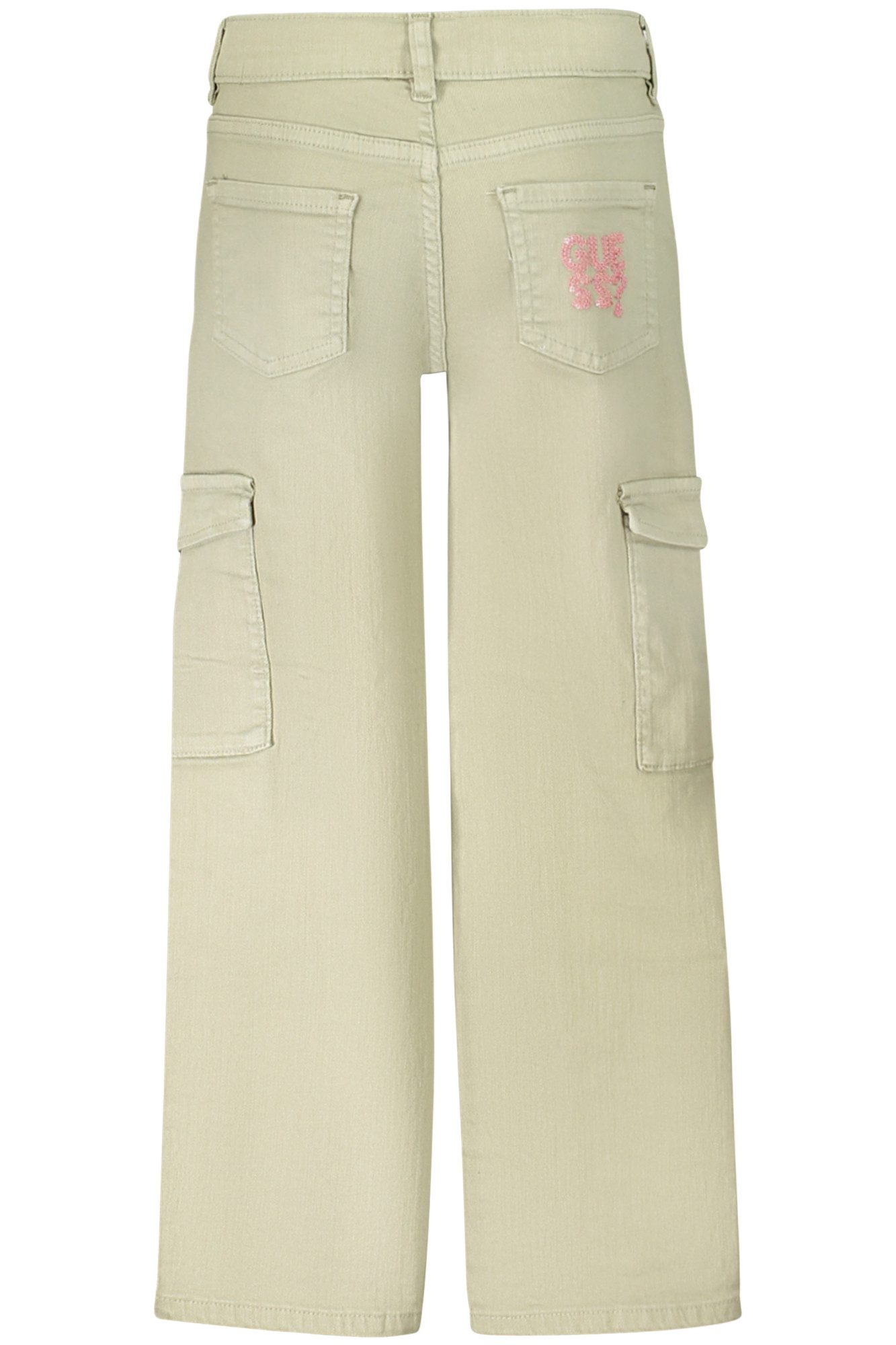 GUESS JEANS 5-Pocket-Hose Mädchenhose Grün: Verstellbarer Bund, 6 Taschen, Strass, Logo