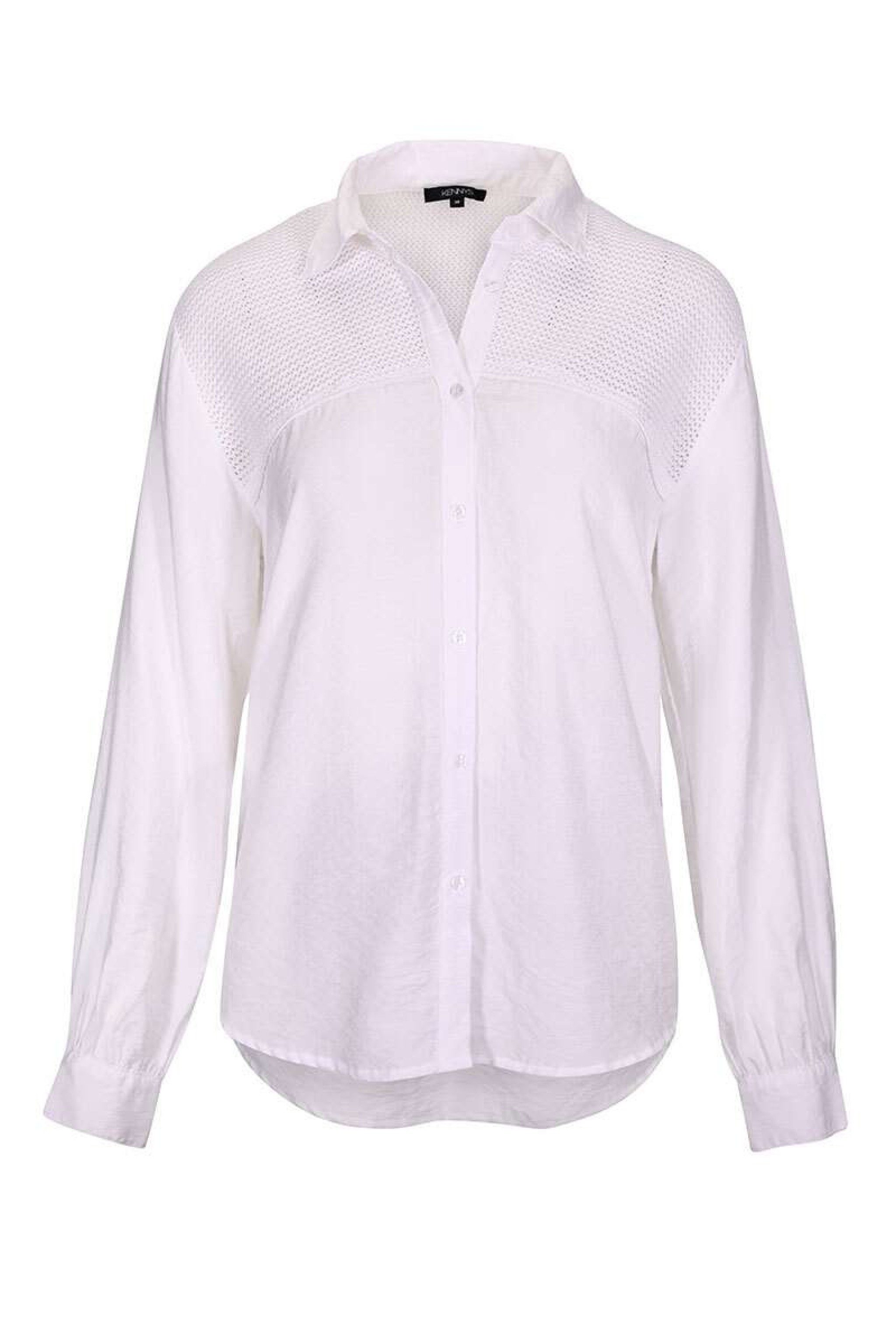 Kenny S. Klassische Bluse BL. M. AJOUR