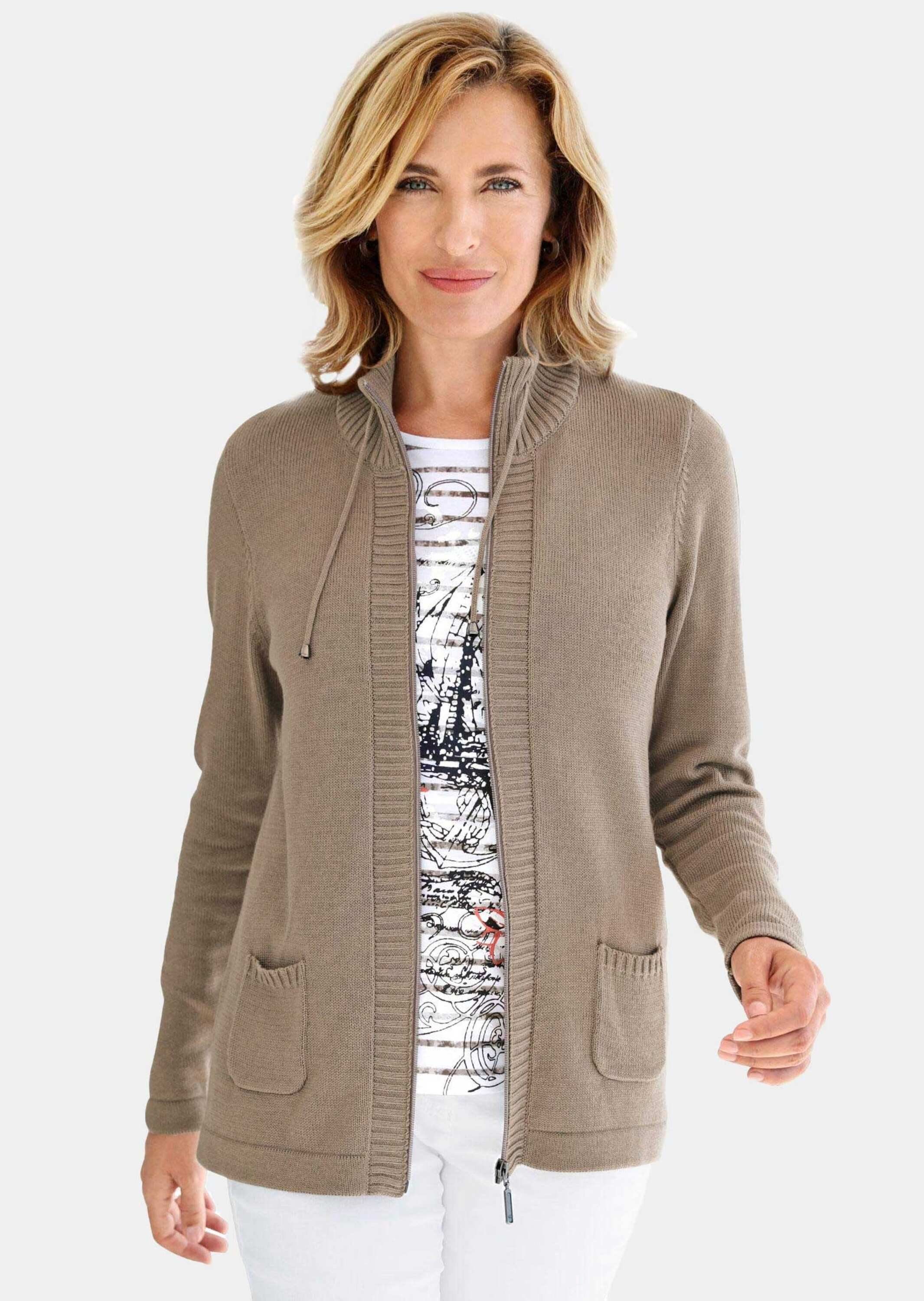 GOLDNER Strickjacke Kurzgröße: Sportliche Strickjacke günstig online kaufen