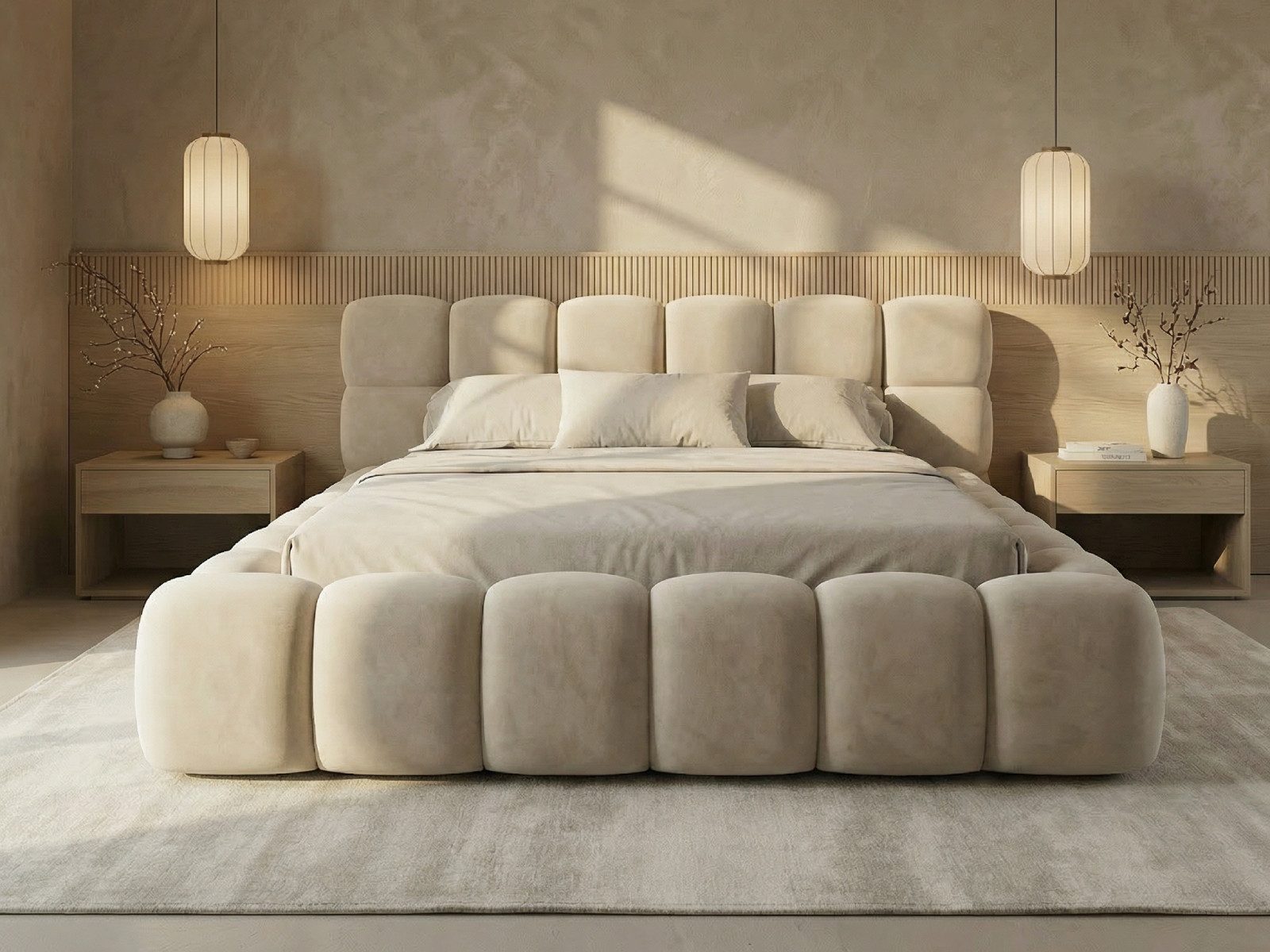 yourhouse24 Polsterbett BOSTON Slim aus Samt, Designer-Bett im Low-Seating Look, Platzsparendes Slim-Format mit großem Bettkasten & 95cm Kopfteil