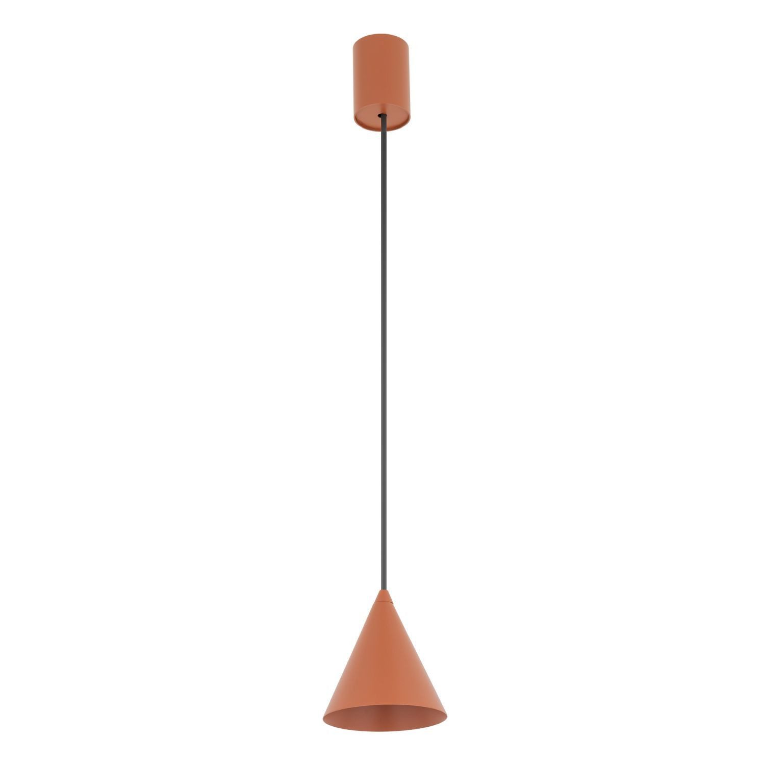 Licht-Erlebnisse Pendelleuchte ZAGON, ohne Leuchtmittel, Metall GU10 rund D: 11 cm H: max. 130 cm Terrakotta Modern Hängelampe
