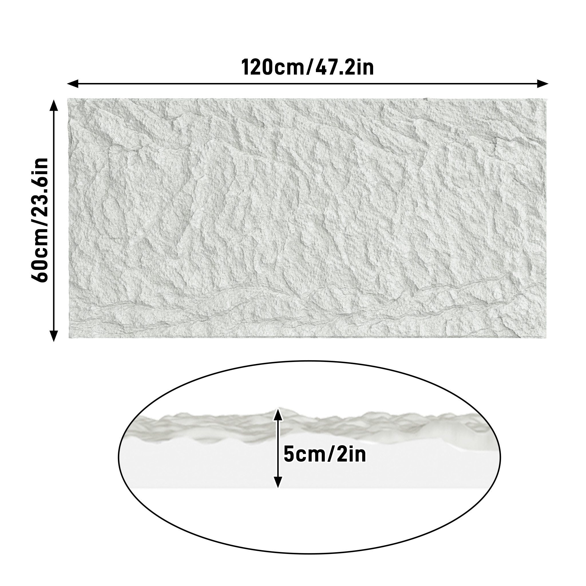 FIVMEN 3D Wandpaneel 120x60 cm Steinoptik Polystyrol Wandverkleidung 5cm dick, (4-tlg) Leichte Deckenpaneele & Wandplatten, für Wohnzimmer Küche – Bild 2 von 5